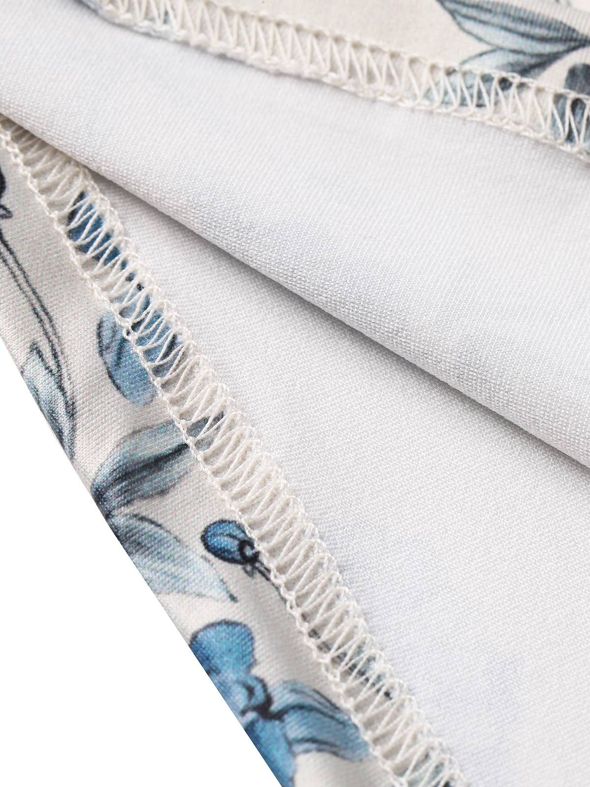 Robe longue bleue à fines bretelles et imprimé floral années 1930 - Image 10