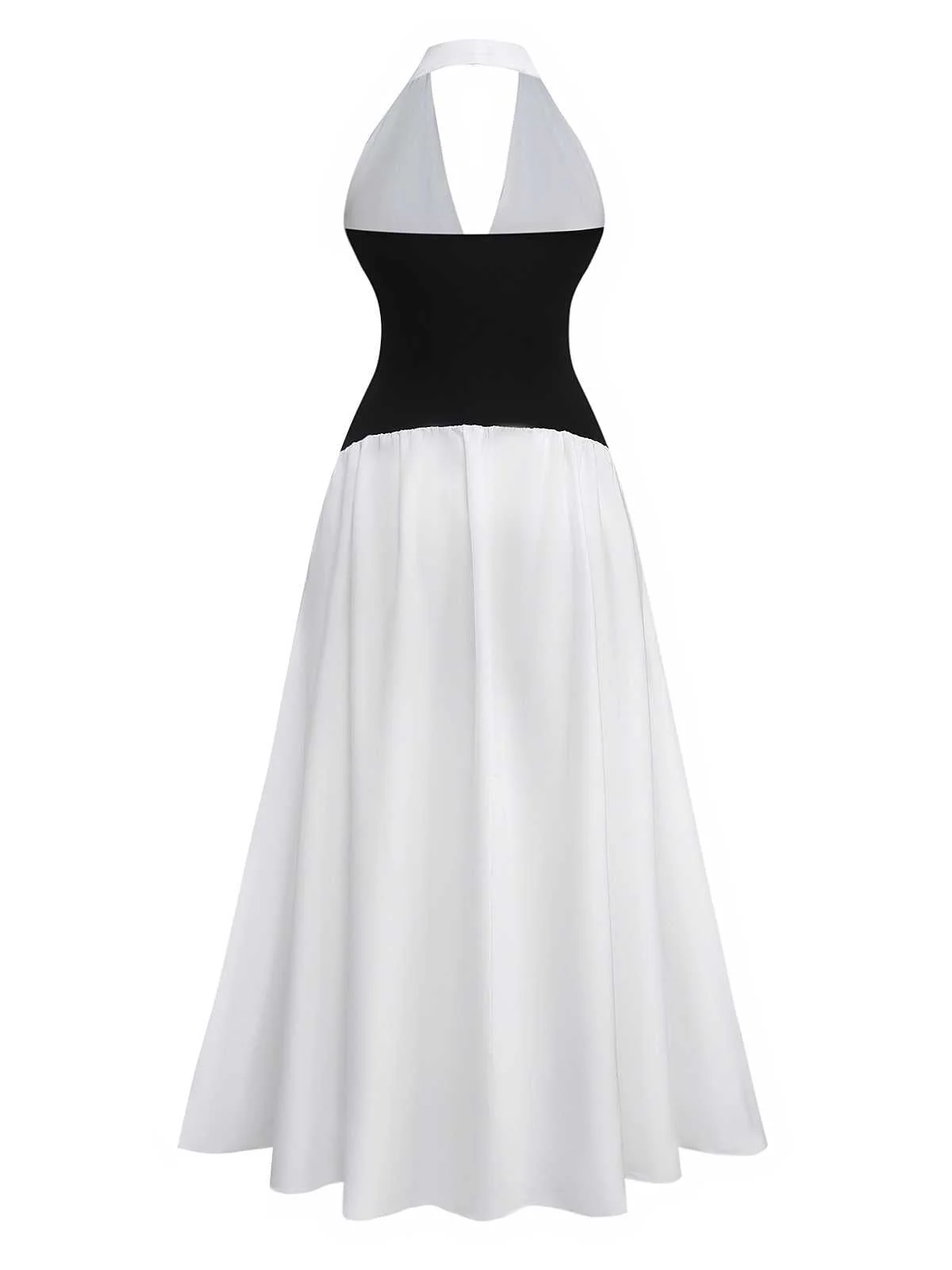 Robe longue col V profond et dos nu des années 1970 - Image 2
