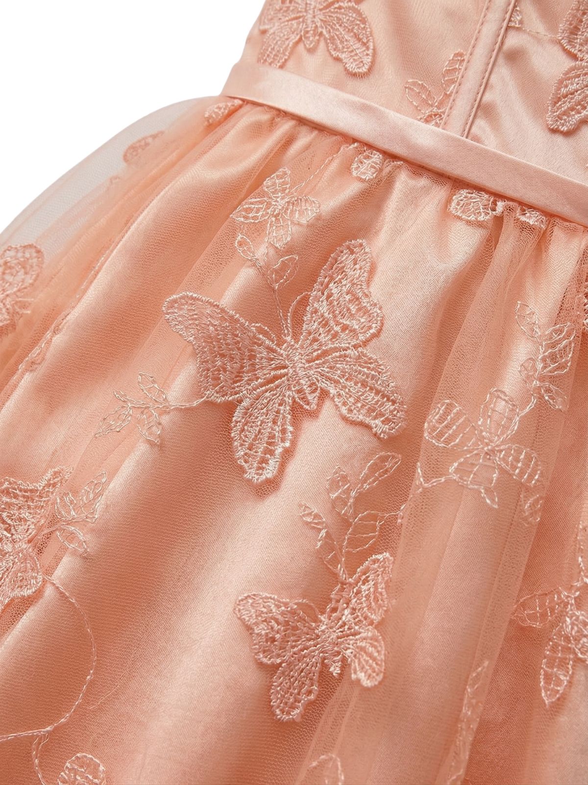 Robe longue en filet brodé floral à papillons années 30 - Image 6