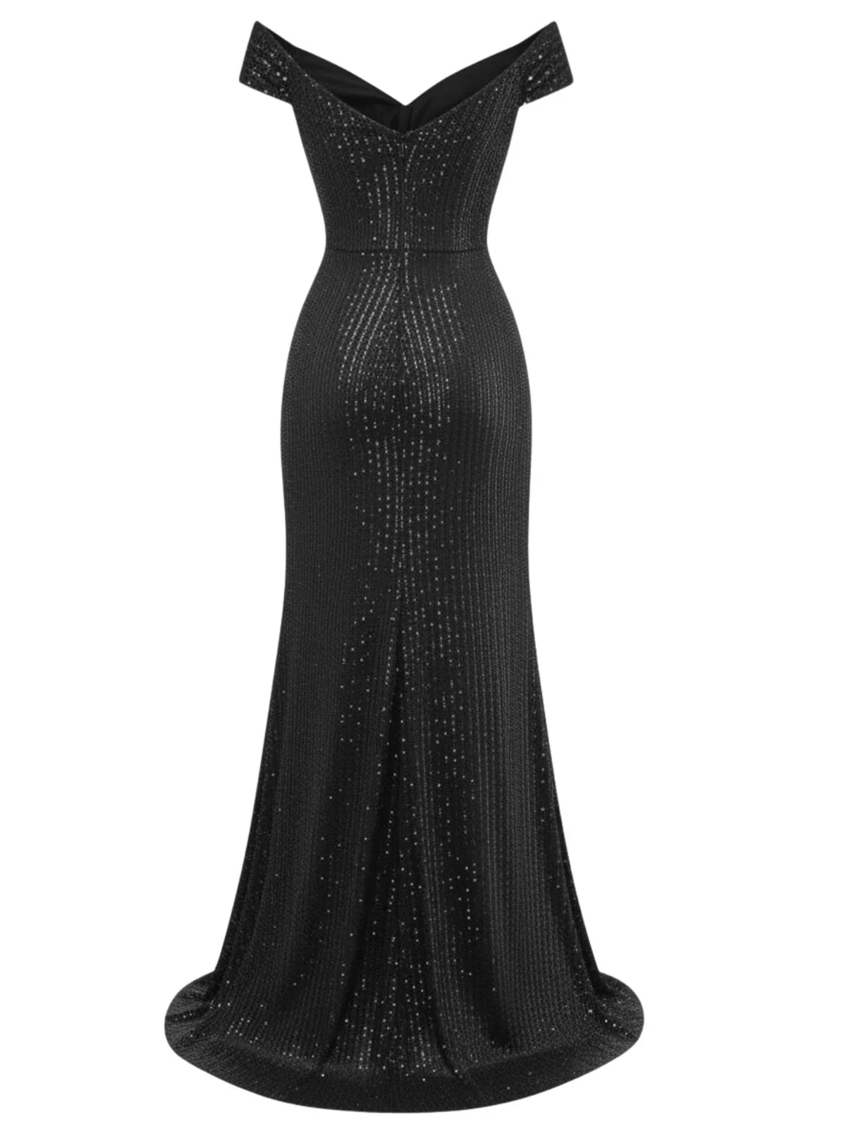 Robe longue fendue paillettes et épaules dénudées rouge années 1930 - Image 4