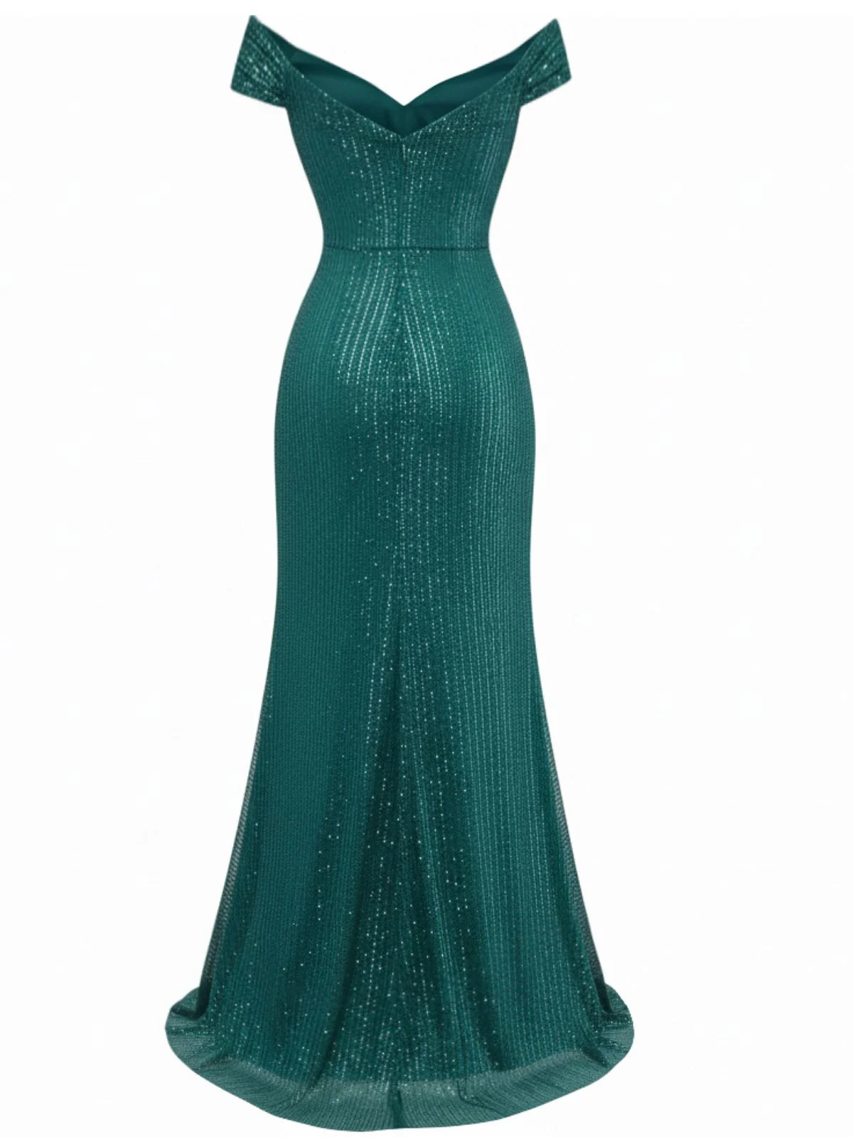 Robe longue fendue paillettes et épaules dénudées rouge années 1930 - Image 6