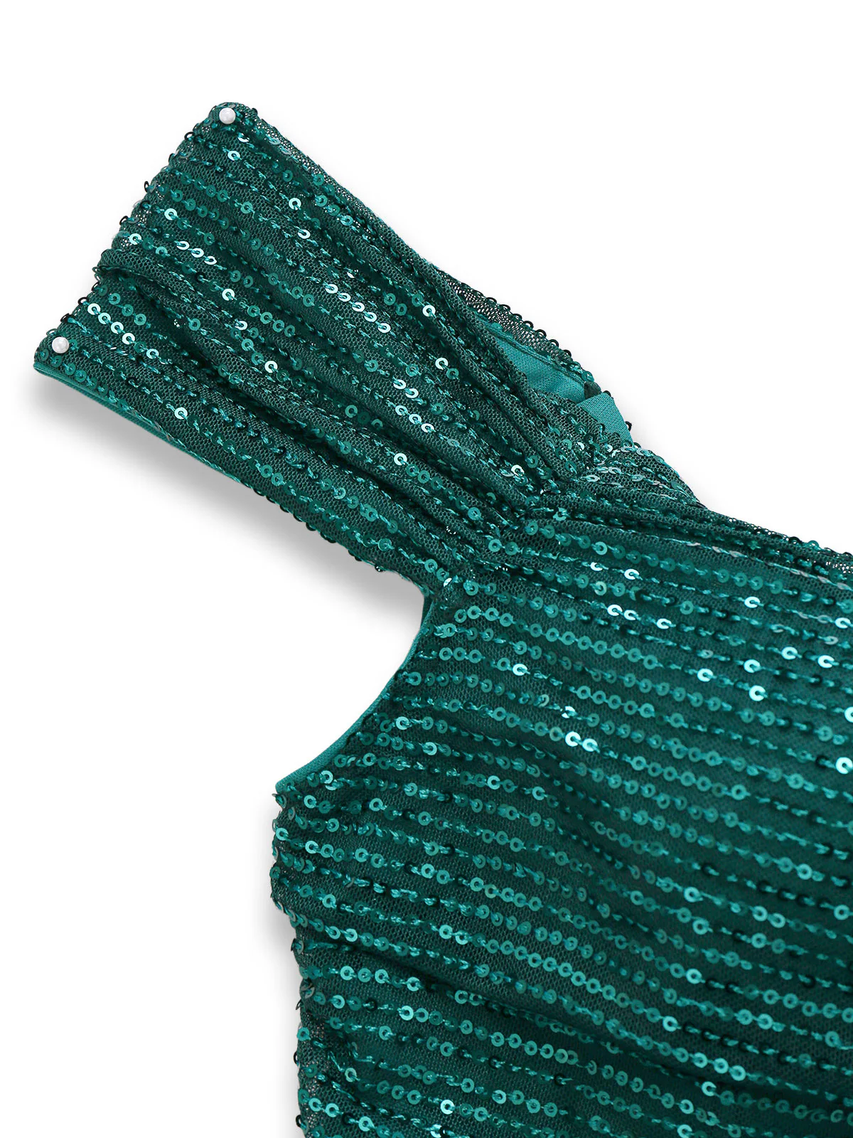 Robe longue fendue paillettes et épaules dénudées rouge années 1930 - Image 8