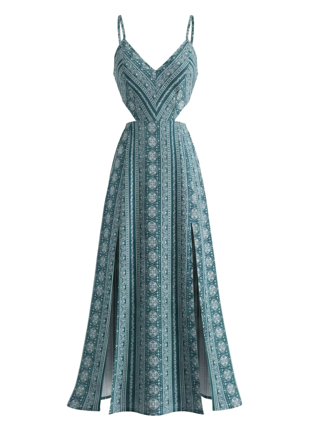 Robe longue bohème fines bretelles années 70 - Image 7
