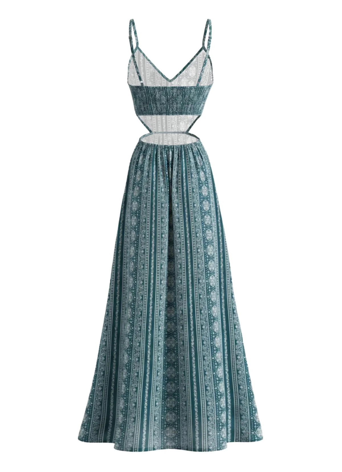 Robe longue bohème fines bretelles années 70 - Image 8