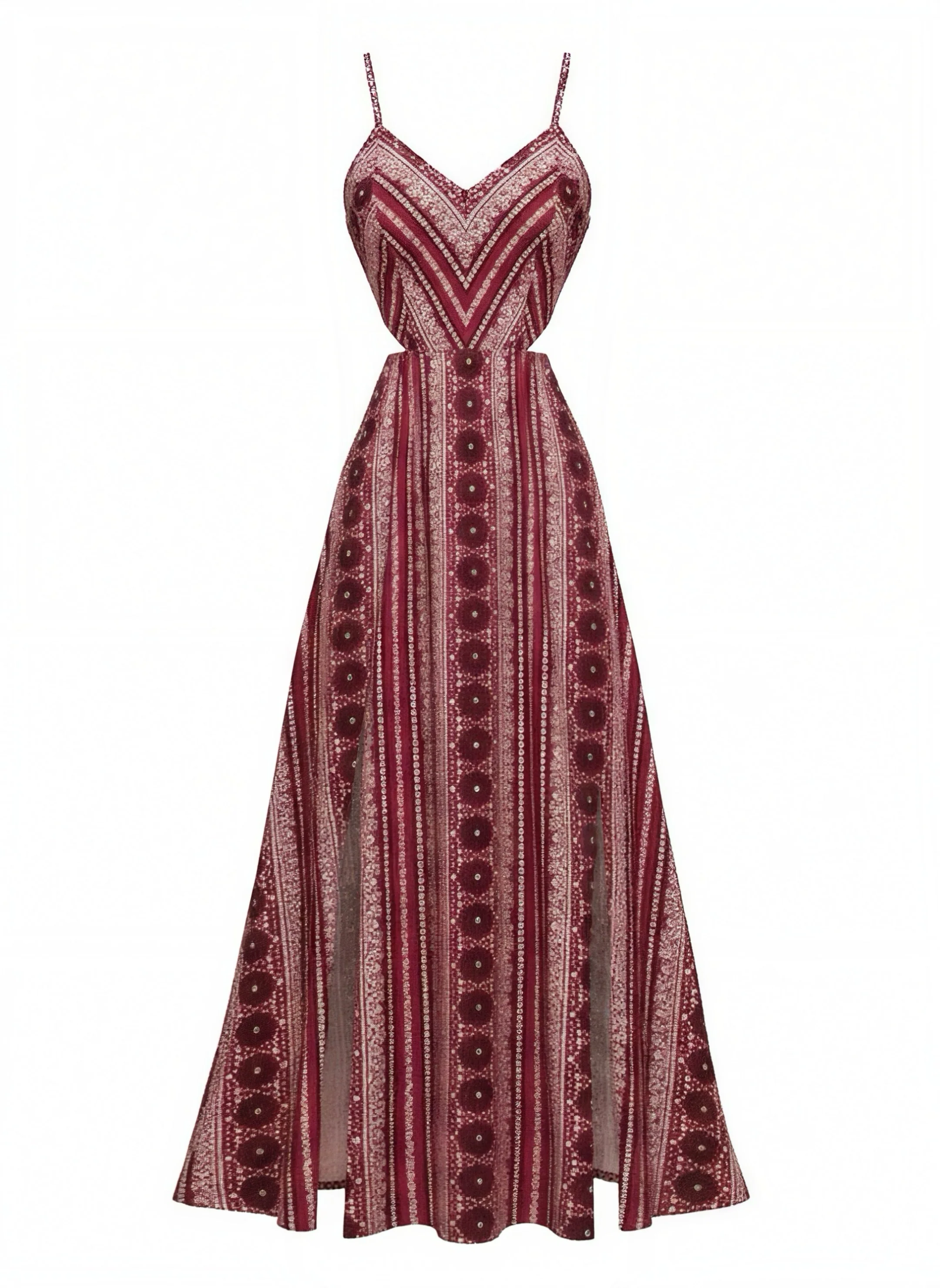 Robe longue bohème fines bretelles années 70 - Image 15