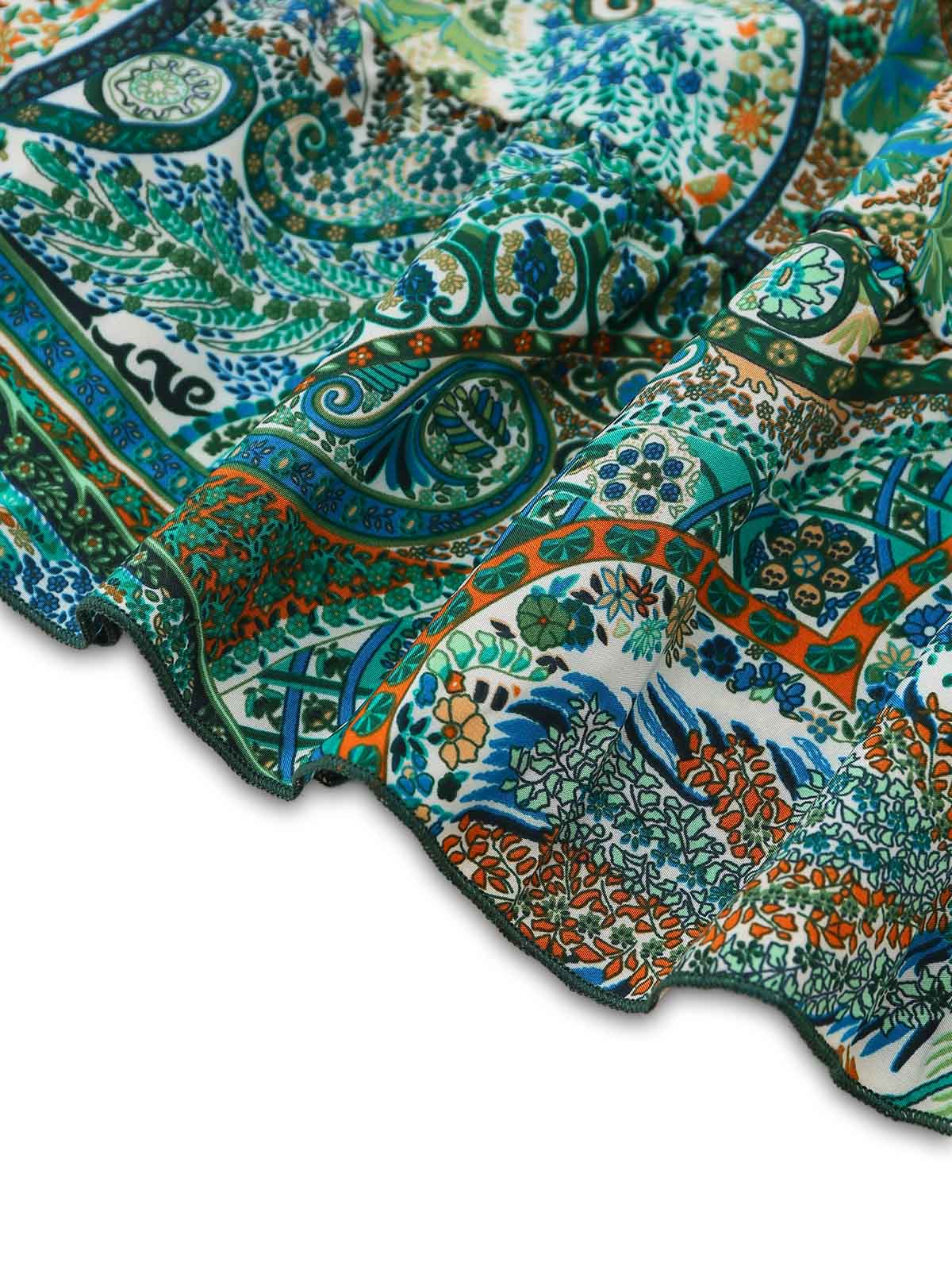 Robe Longue Paisley Dos Nu Verte Bohème Années 1970 - Image 7