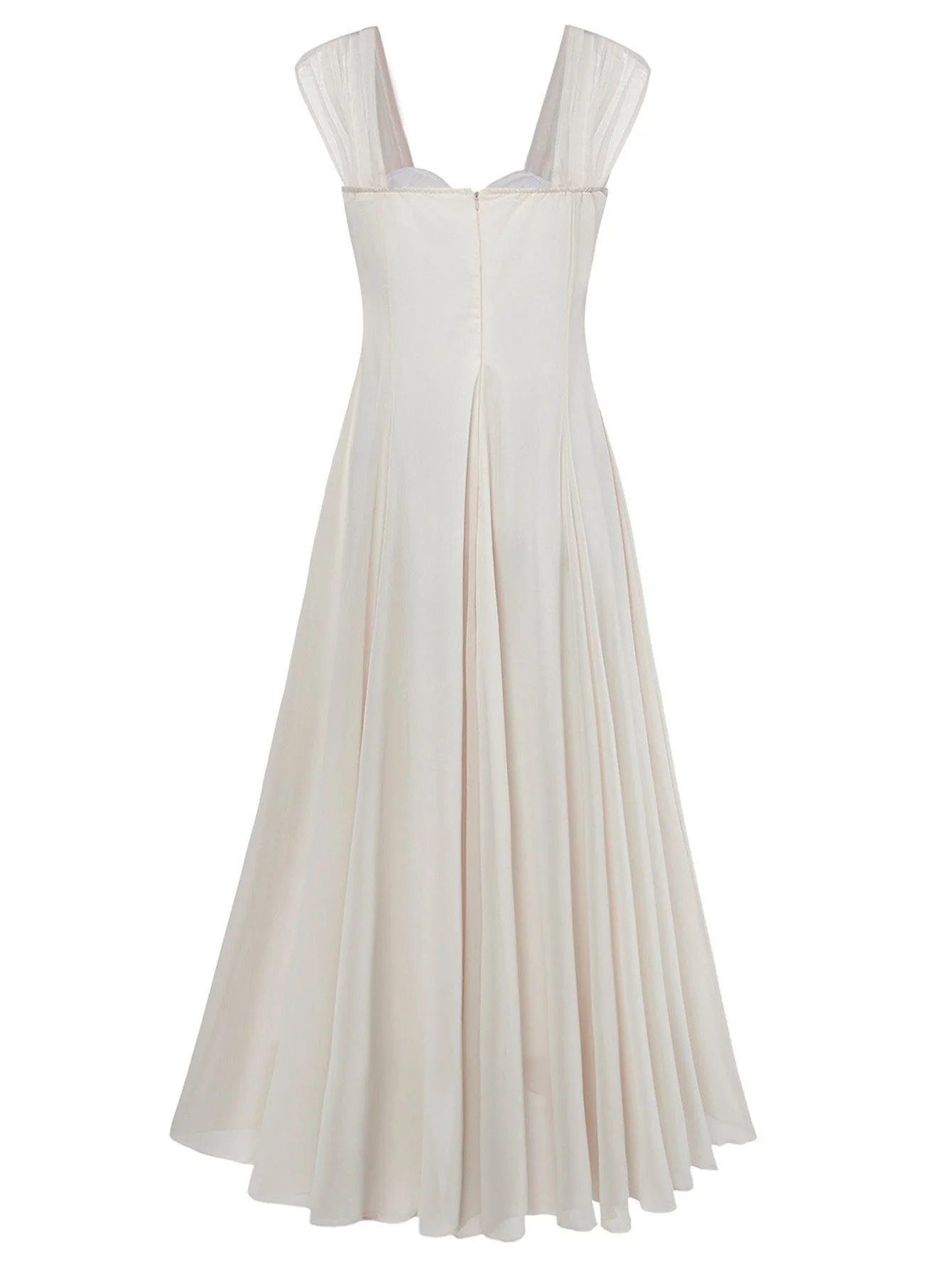 [Prévente] Robe Longue Épaulettes En Tulle Ivoire Mariage Années 30 - Image 2