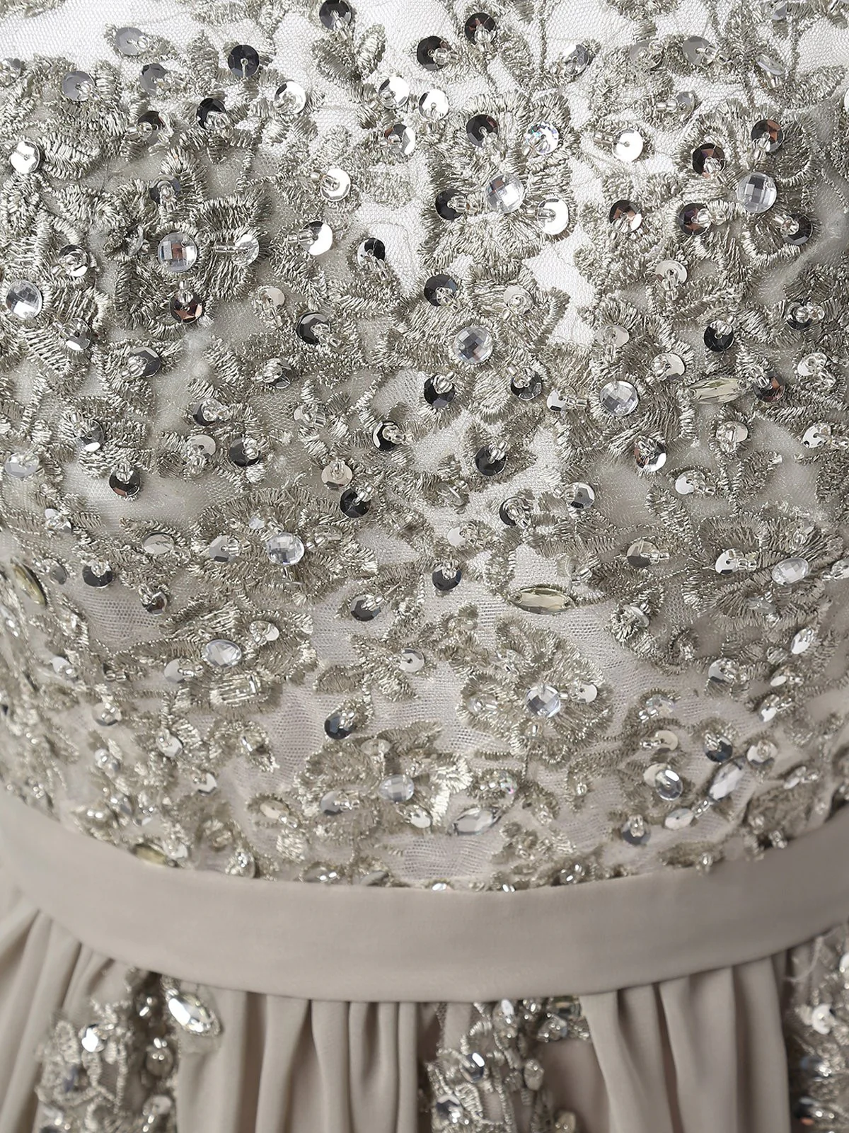 robe longue strass mousseline patchwork tulle - Image 5