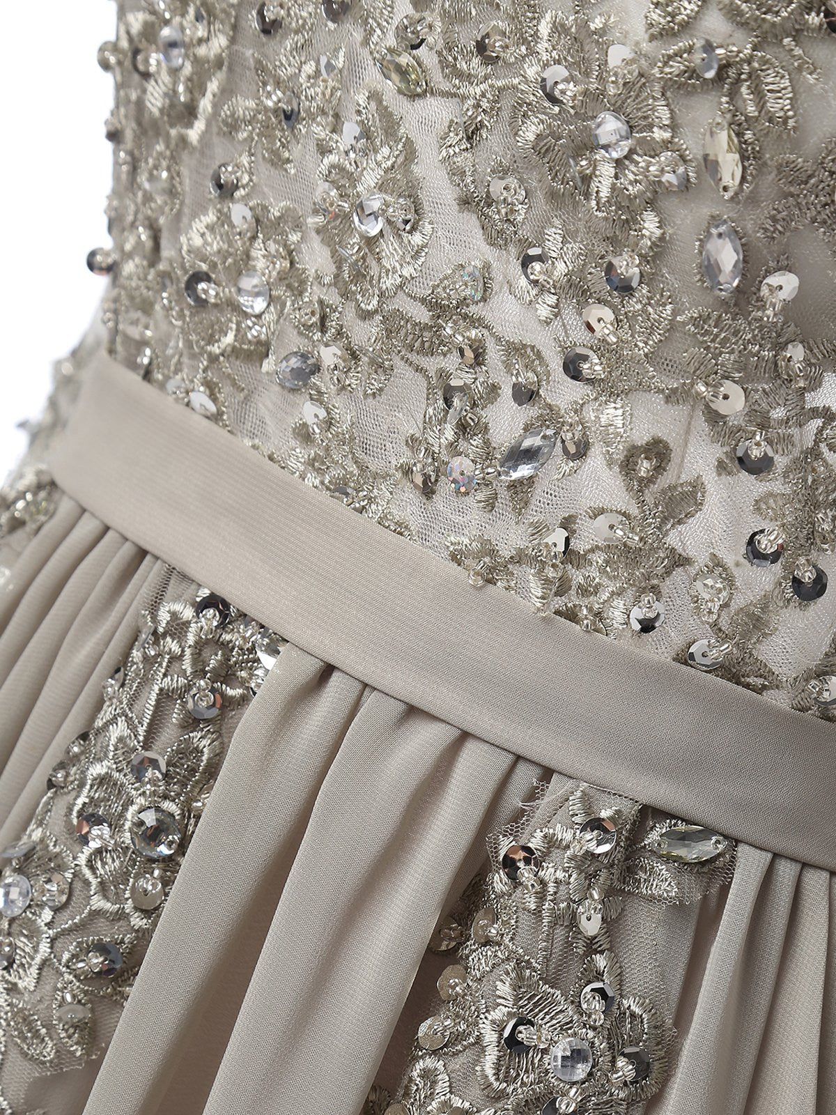 robe longue strass mousseline patchwork tulle - Image 6