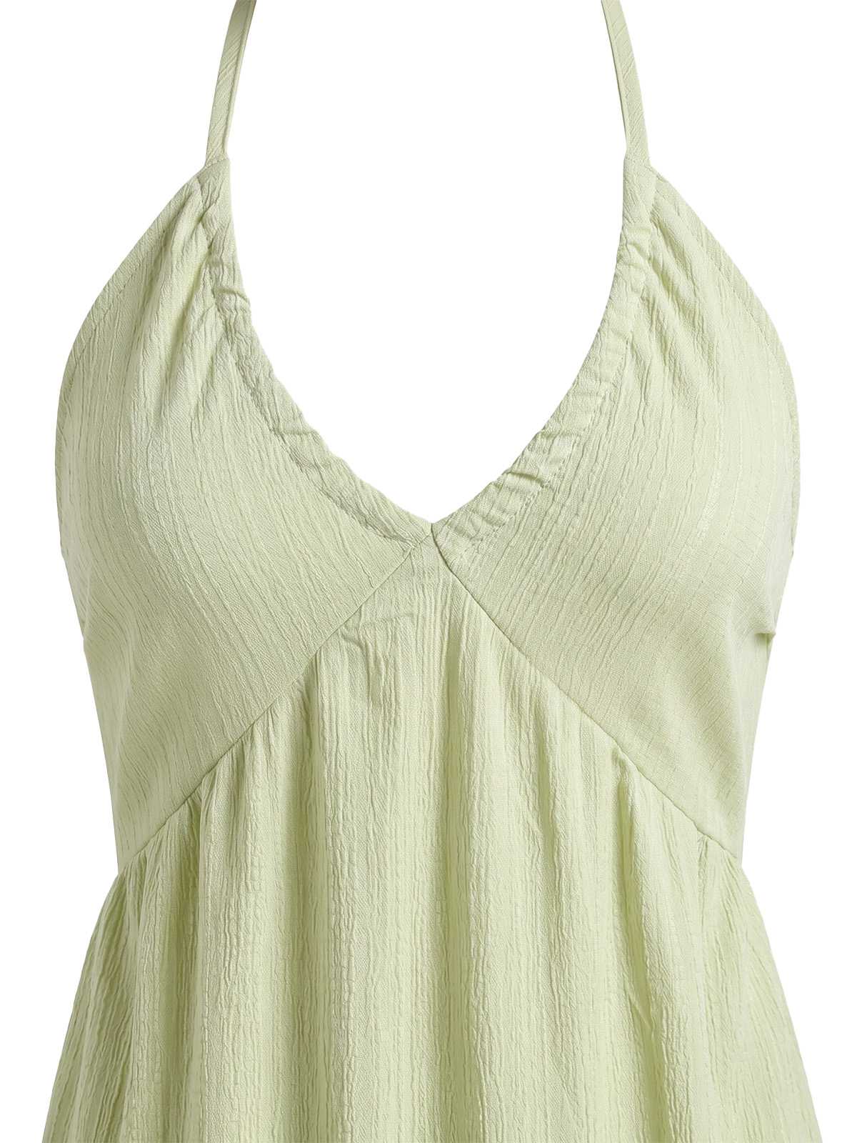 Robe longue unie dos nu décolleté V et encolure américaine années 30 - Image 5