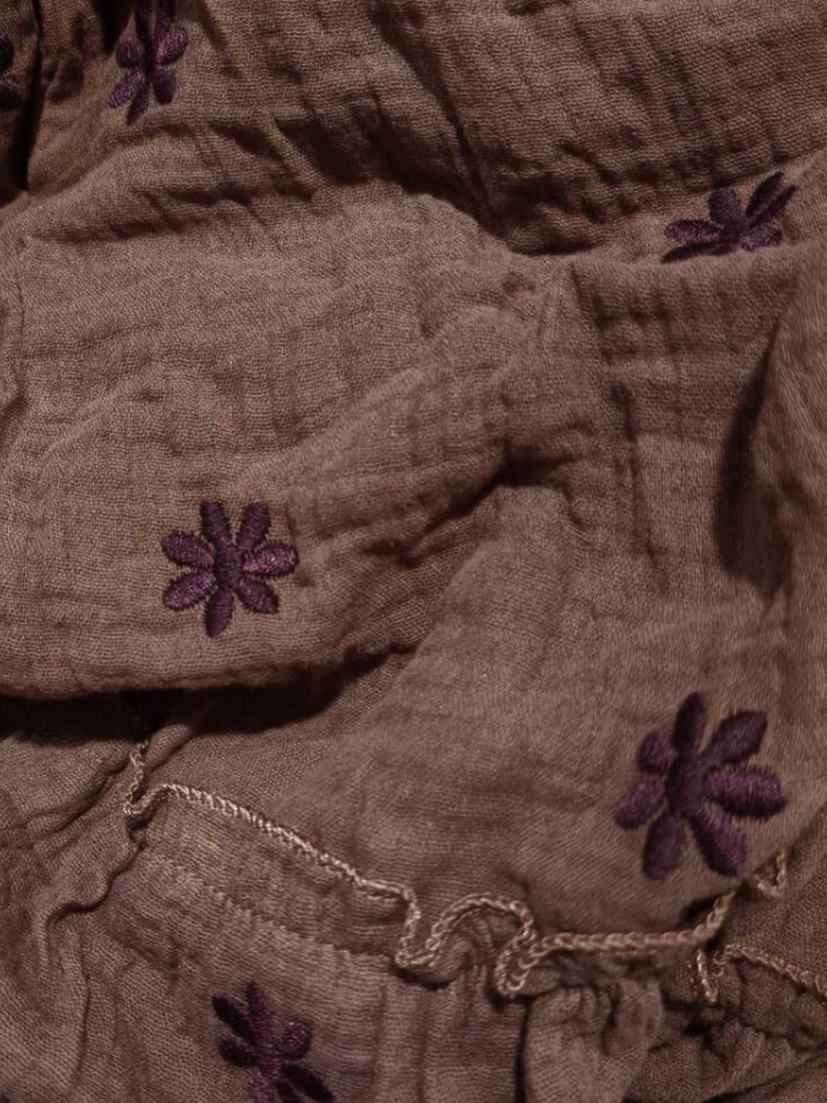 Robe manches lanterne brodées de fleurs des années 1940 - Image 5