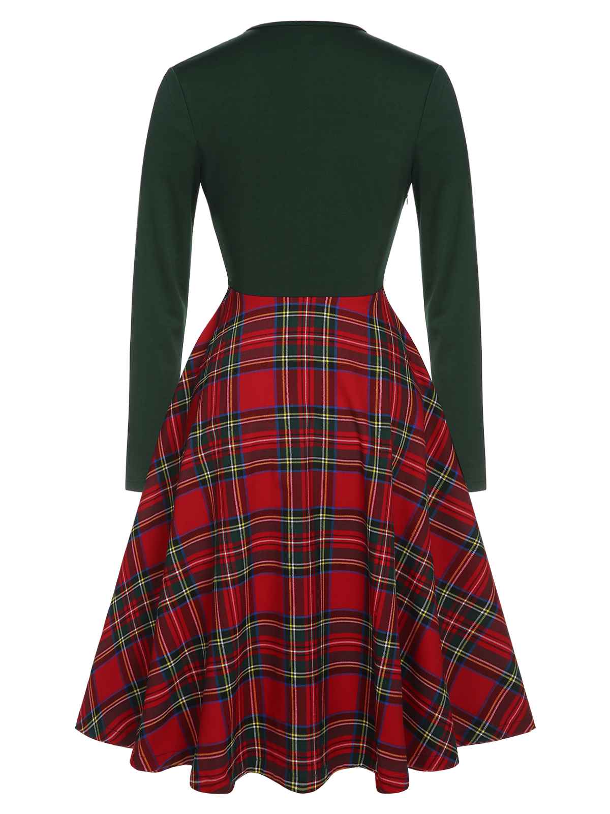 Robe à manches longues à carreaux de Noël des années 1950 - Image 3
