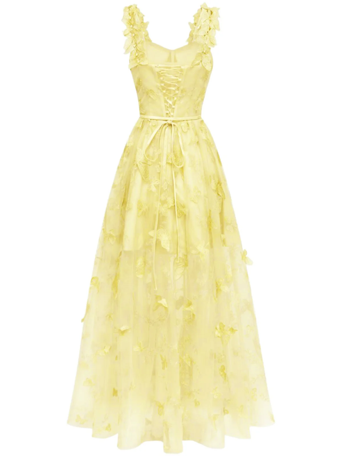 Robe Maxi Bretelles Épaghetti Papillons 3D Maille Années 1930 - Image 8