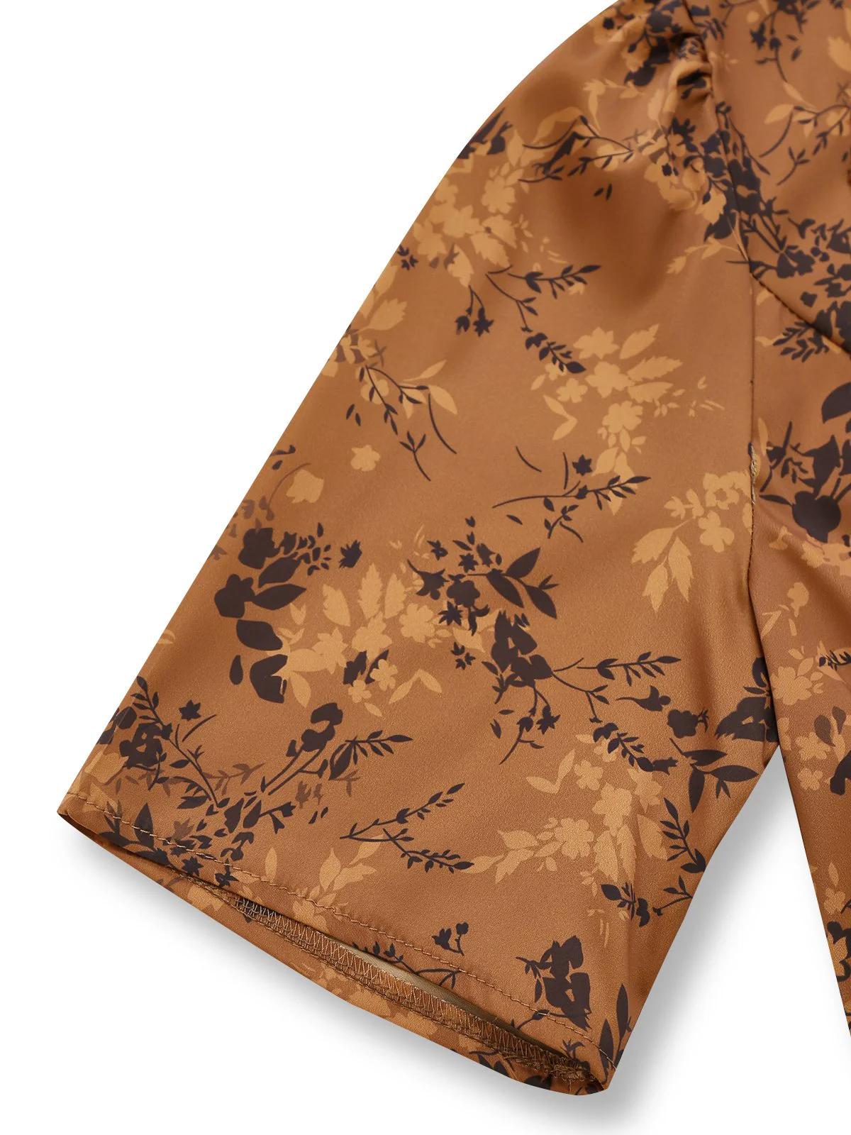 Robe Maxi Marron Motifs Floraux Discrets Années 1930 - Image 5