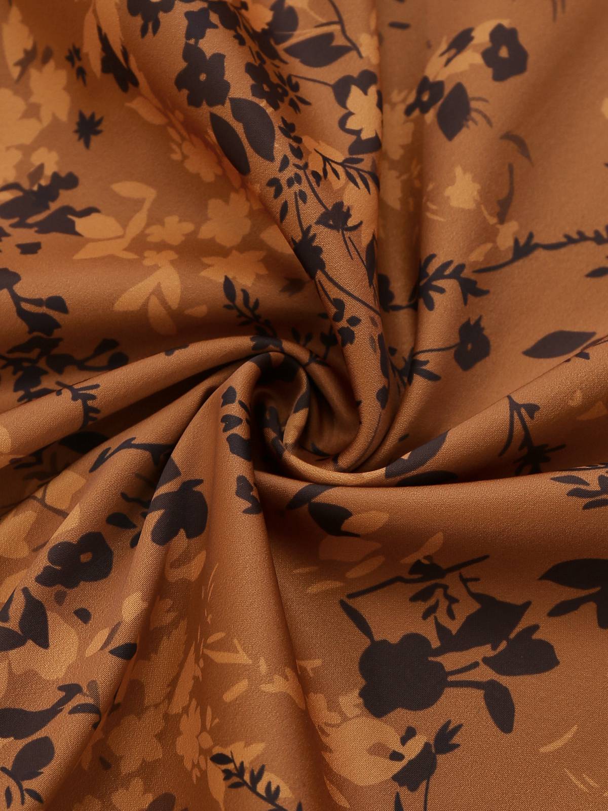 Robe Maxi Marron Motifs Floraux Discrets Années 1930 - Image 7