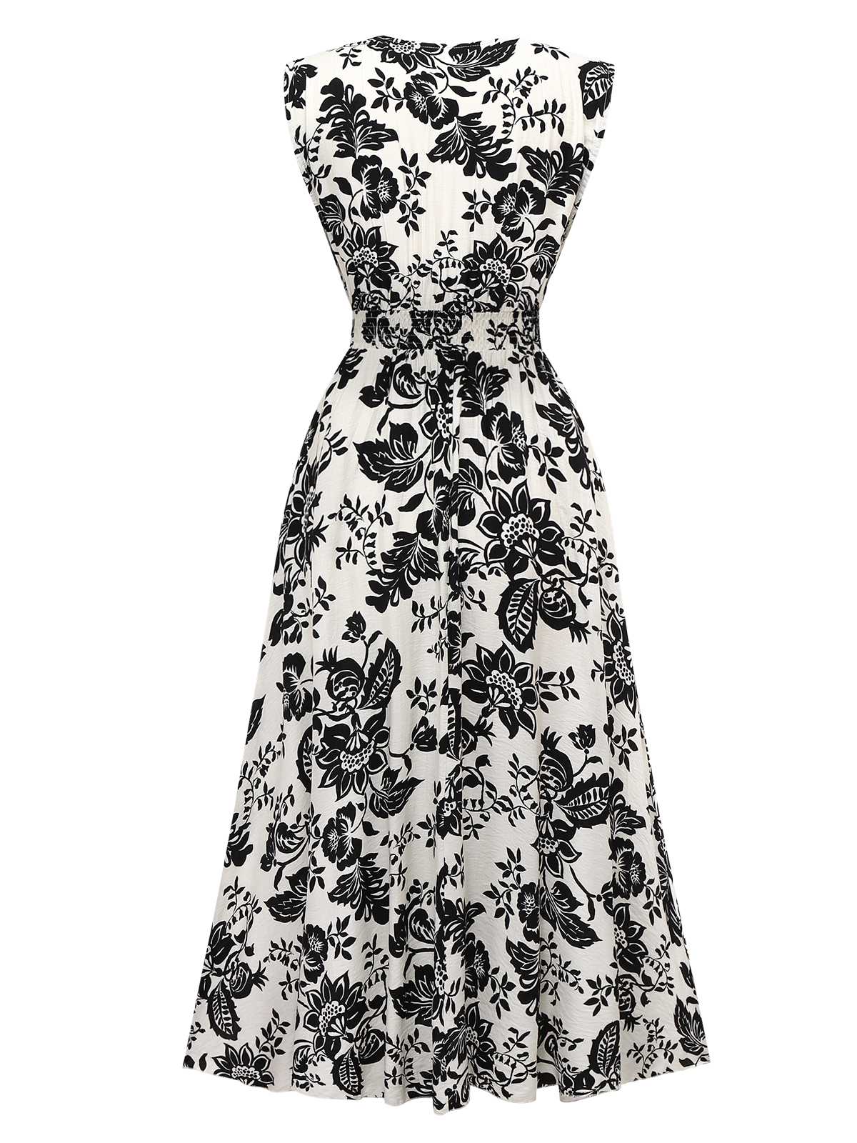 Robe mi-longue à fleurs à manches courtes années 1970 - Image 2
