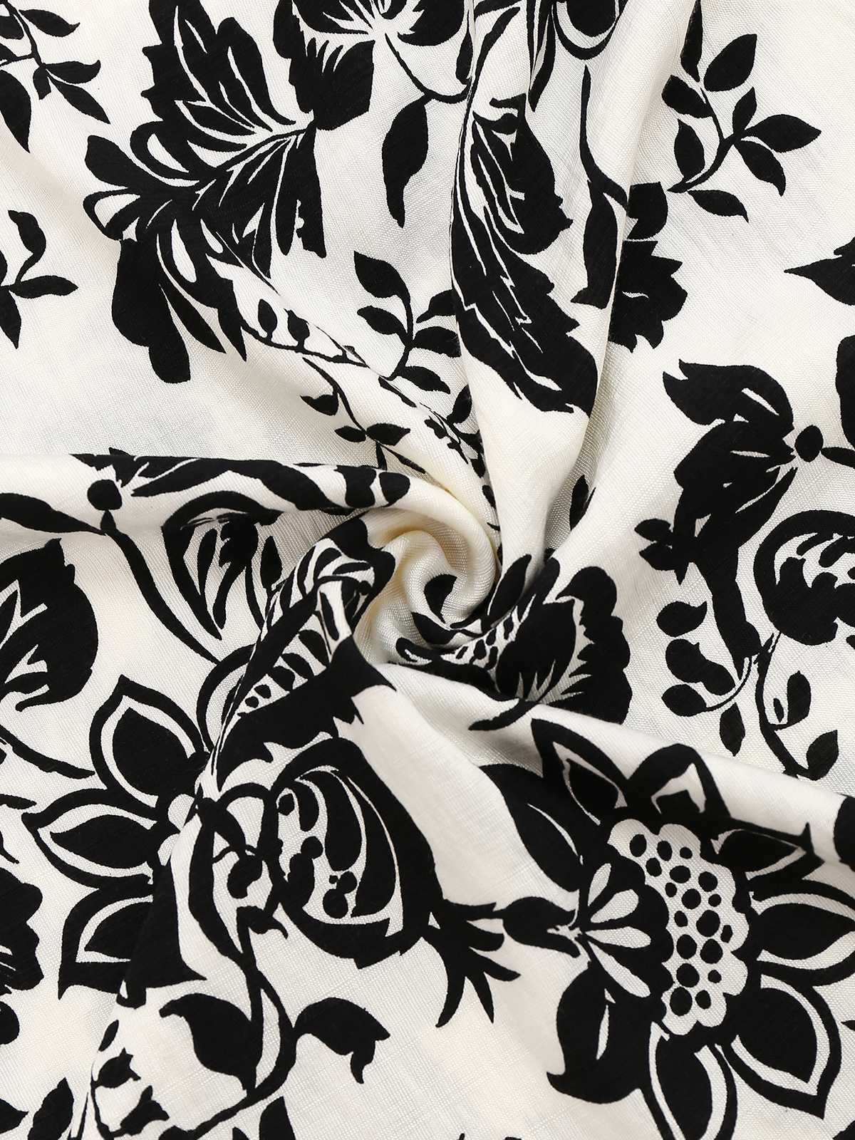 Robe mi-longue à fleurs à manches courtes années 1970 - Image 4