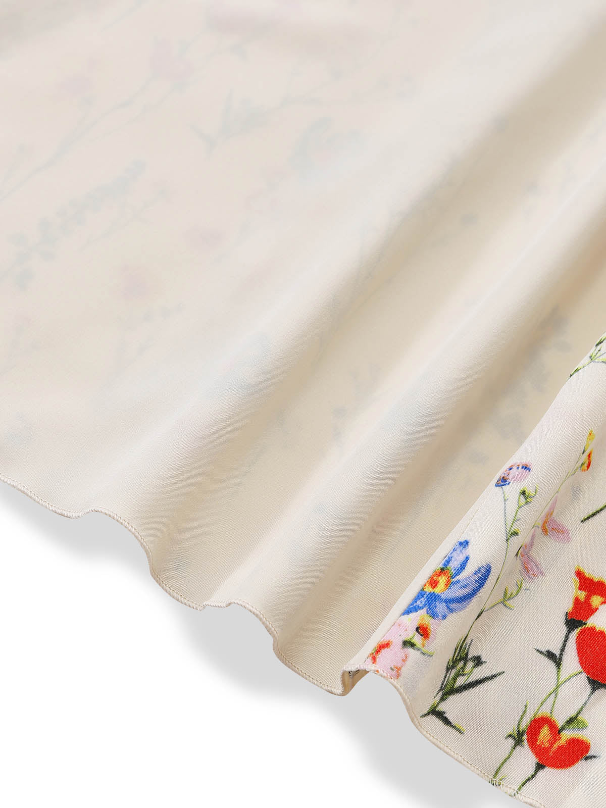 Robe Midi à Bretelles fines Petites Fleurs Beige Années 70 - Image 5