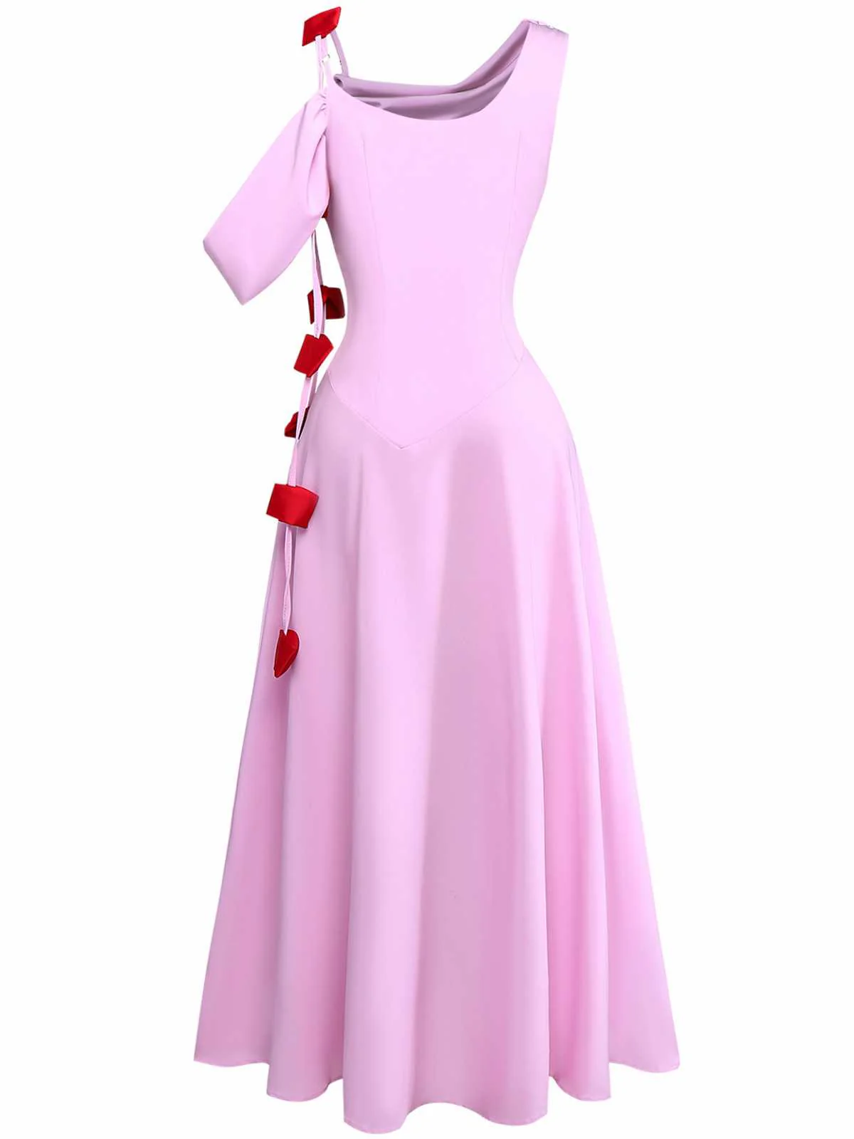 Robe midi asymétrique drapée à une épaule des années 1980 - Image 5