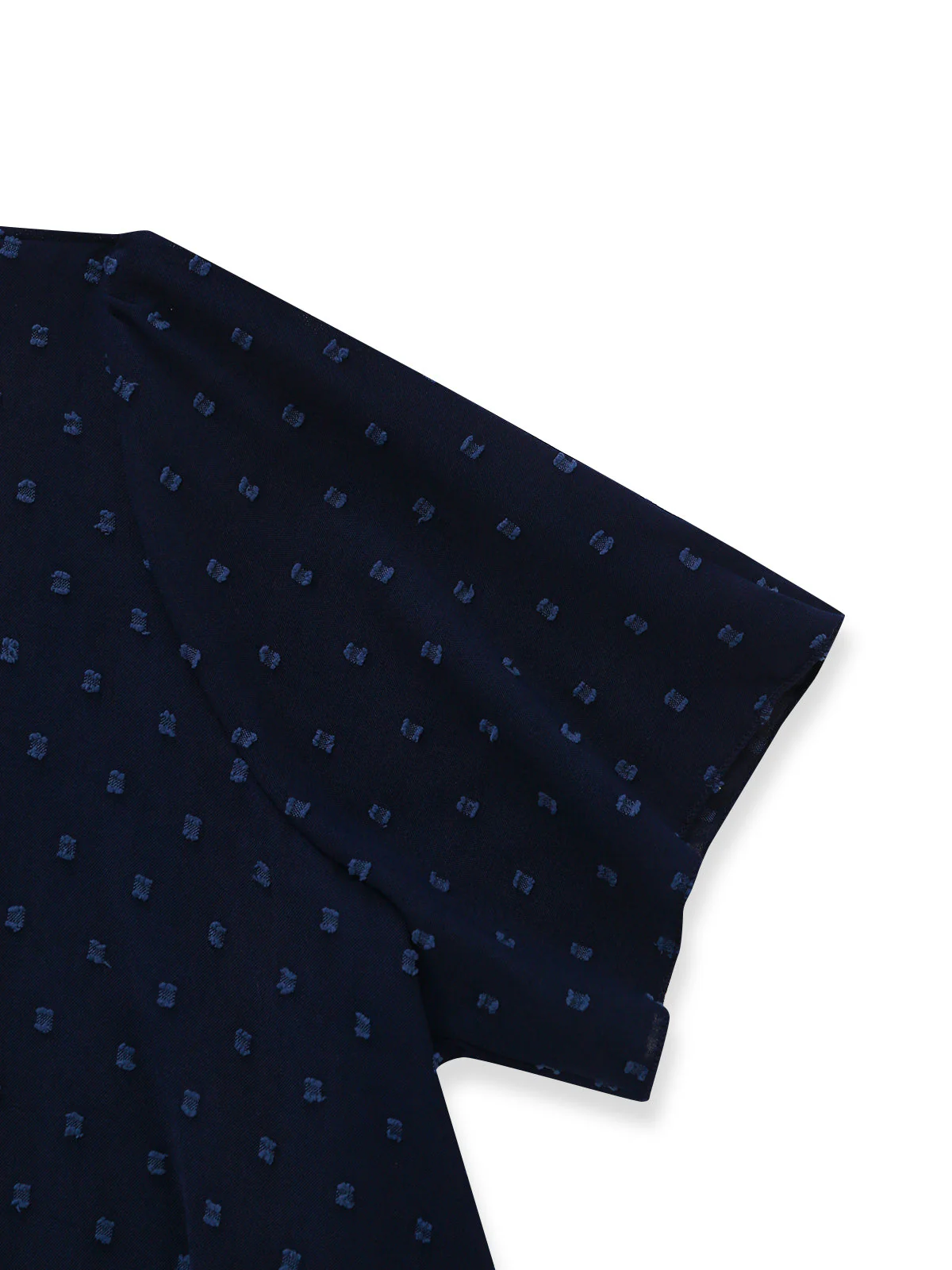 Robe Midi Bleue Marine À Pois Manches Courtes Années 40 - Image 6