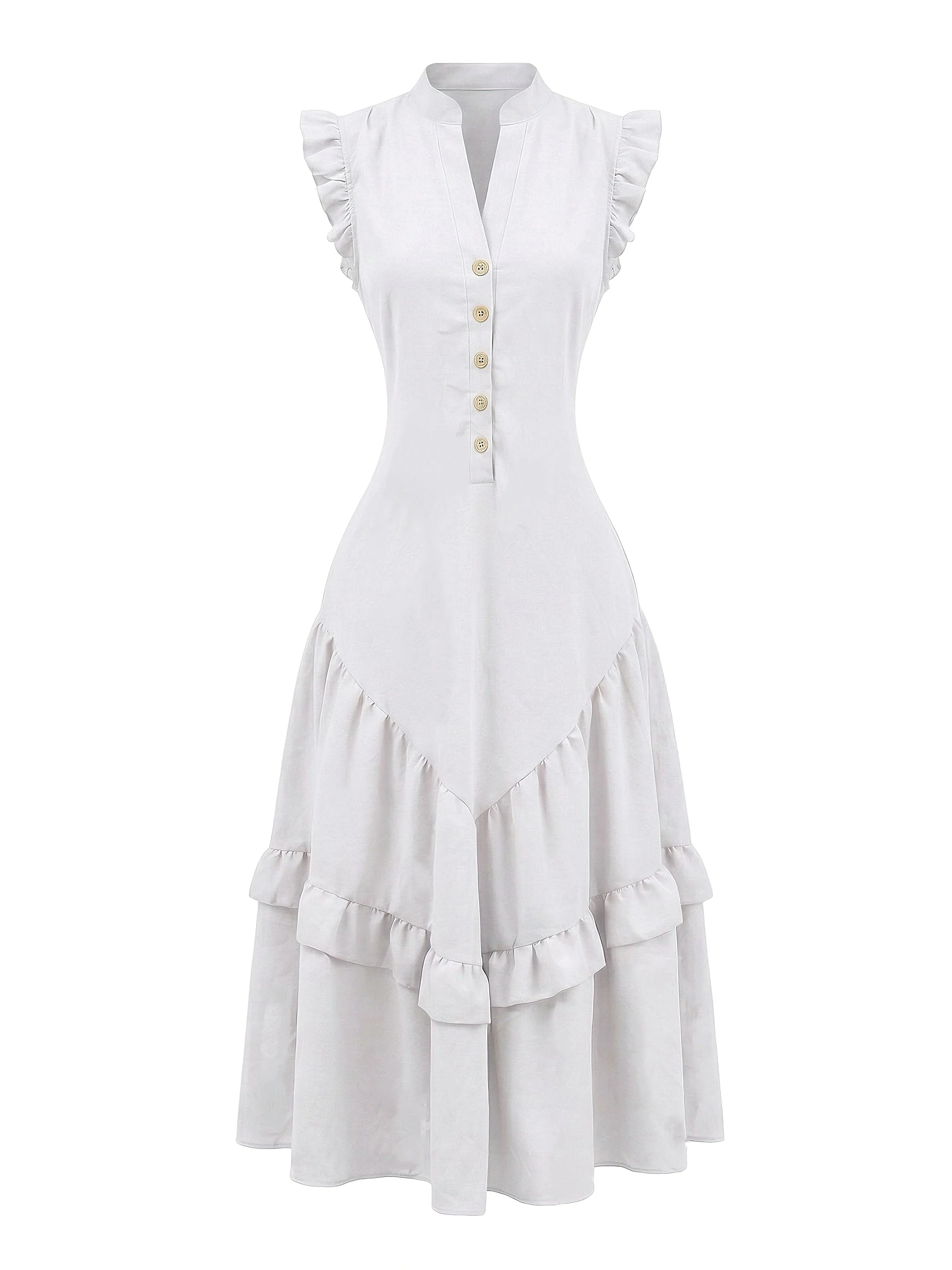 Robe Midi Col Montant Rose Années 1950 - Image 4