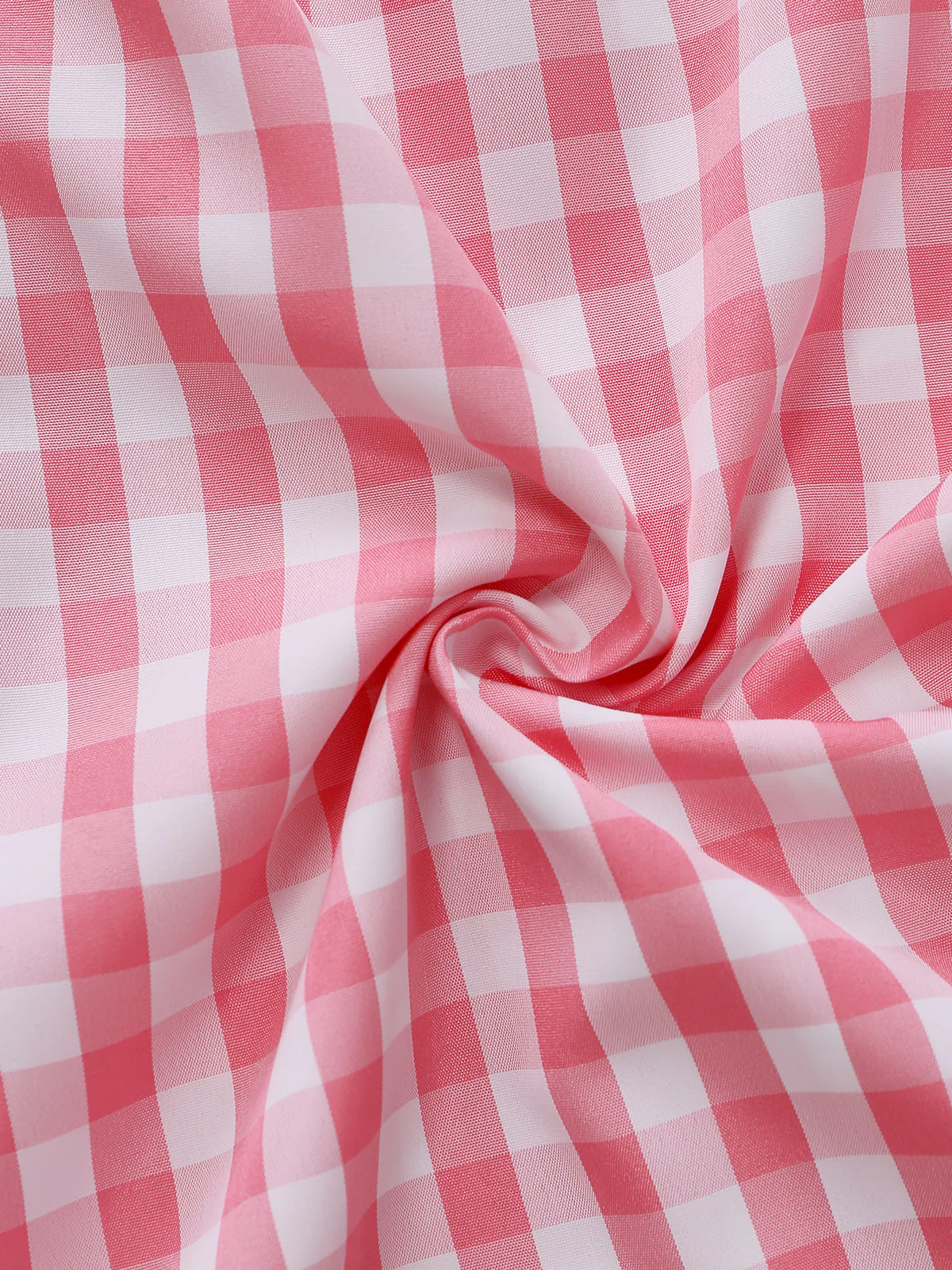 Robe midi évasée rose vichy années 50 - Image 6