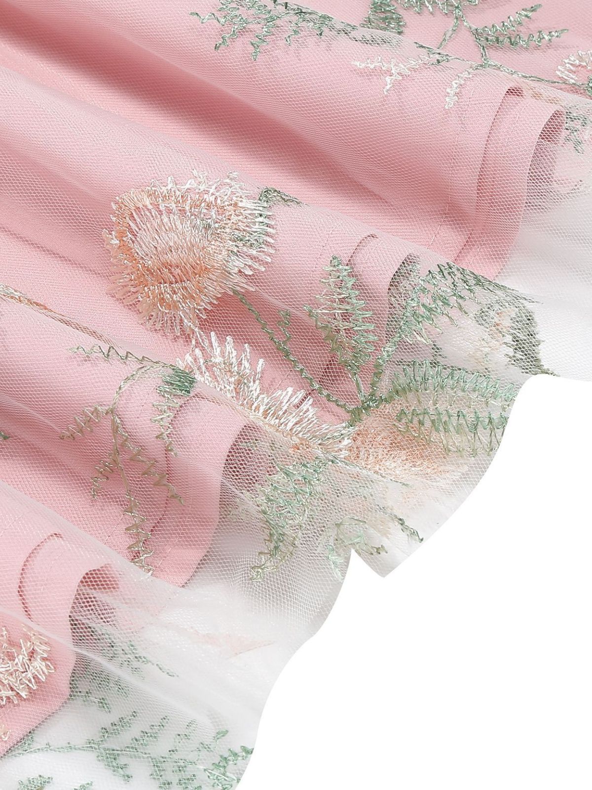 Robe Midi Florale Tulle Bleu Années 1950 - Image 16