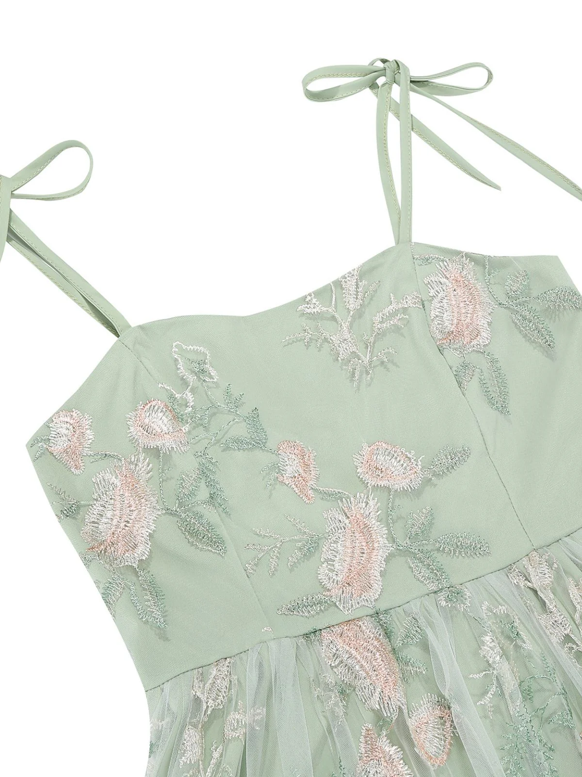 Robe Midi Florale Tulle Bleu Années 1950 - Image 21