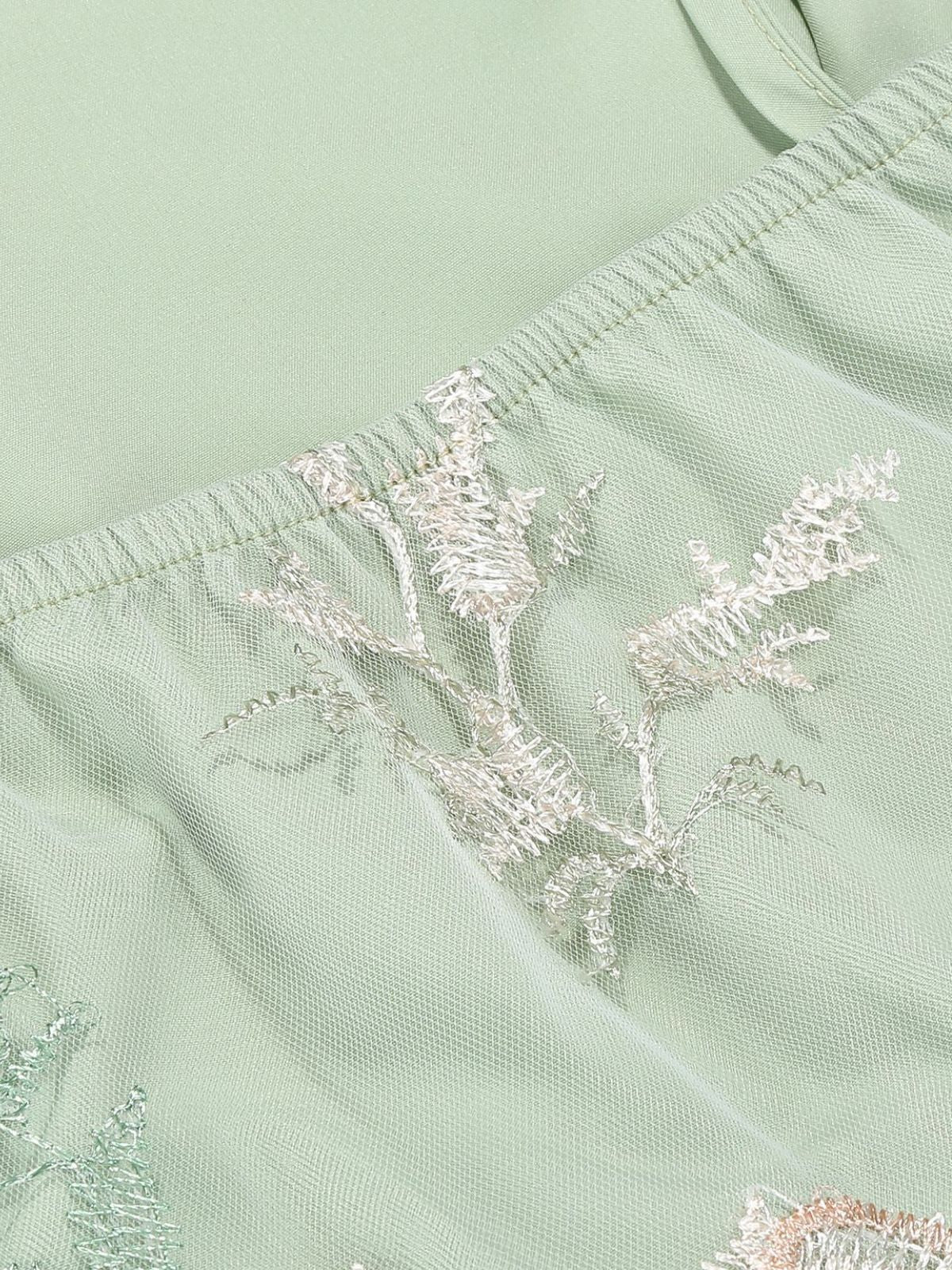 Robe Midi Florale Tulle Bleu Années 1950 - Image 22
