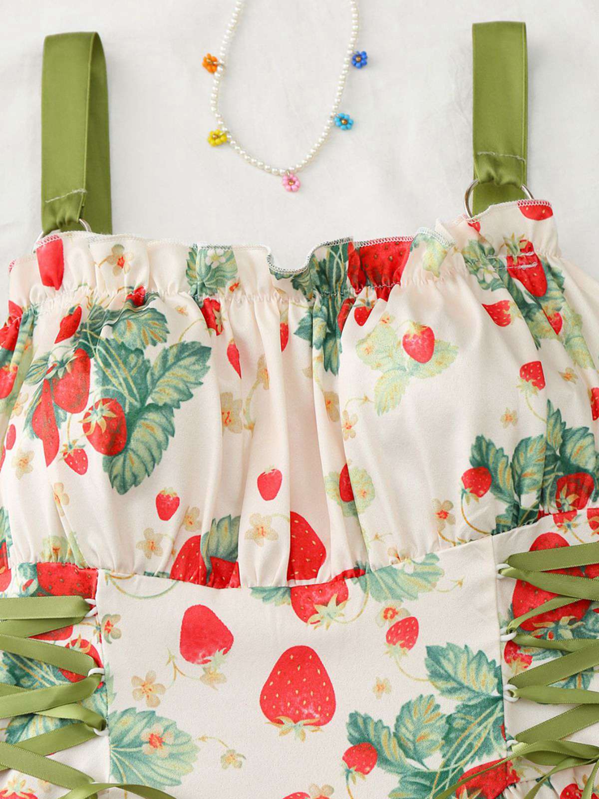 Robe Midi Bretelles Fleur Rose Années 1950 - Image 13