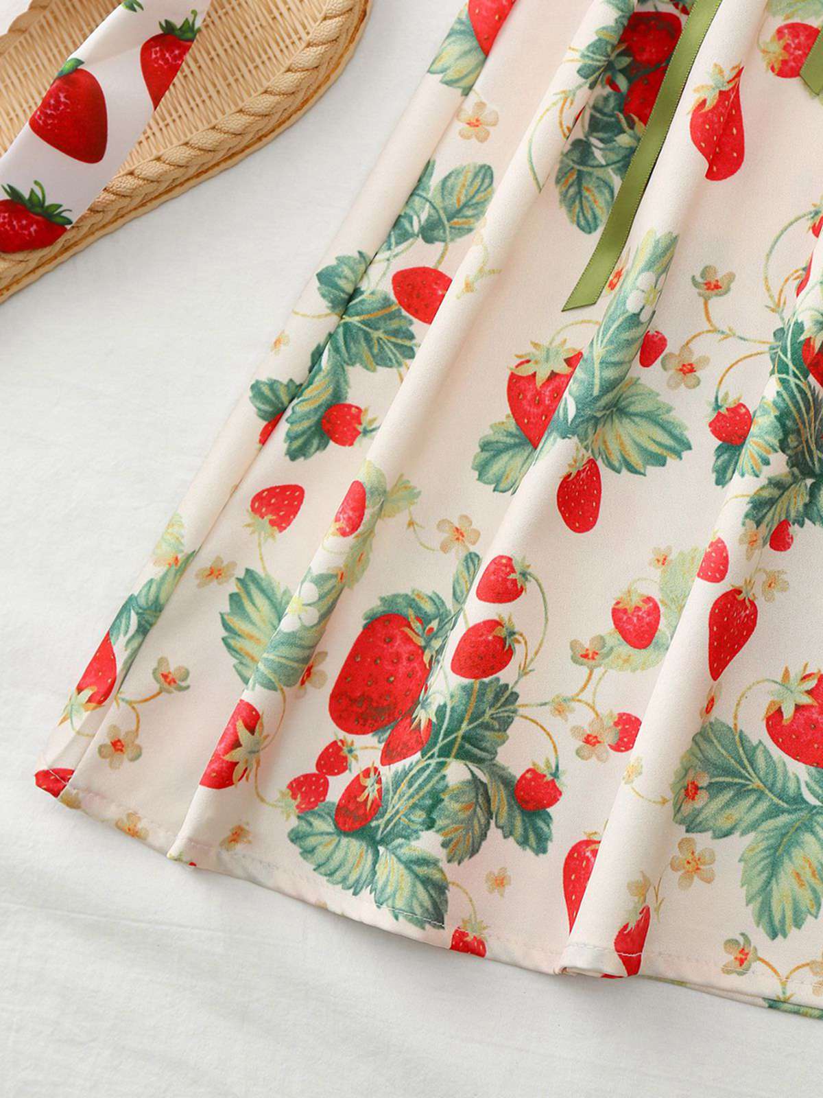 Robe Midi Bretelles Fleur Rose Années 1950 - Image 14