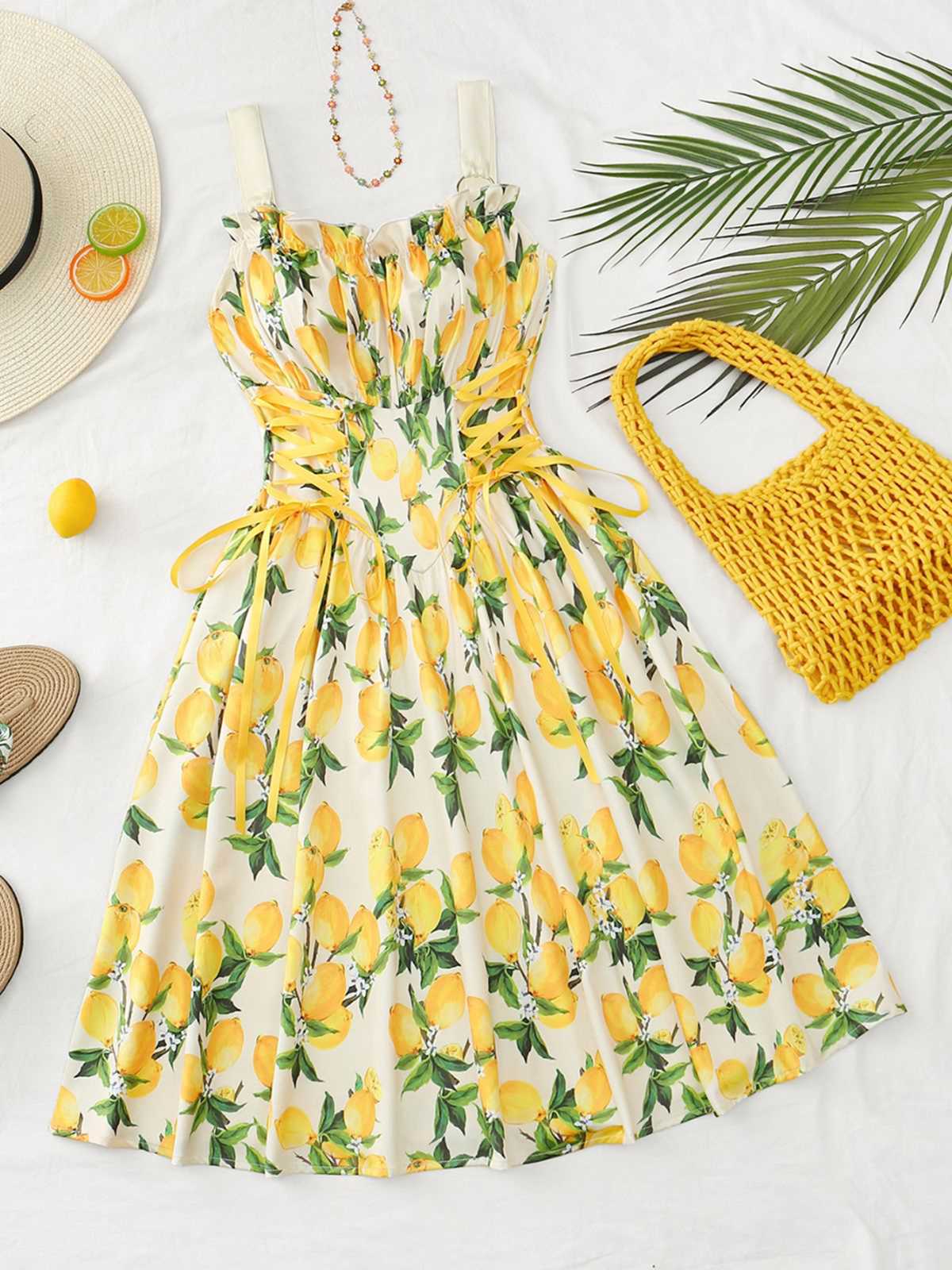 Robe Midi Bretelles Fleur Rose Années 1950 - Image 29