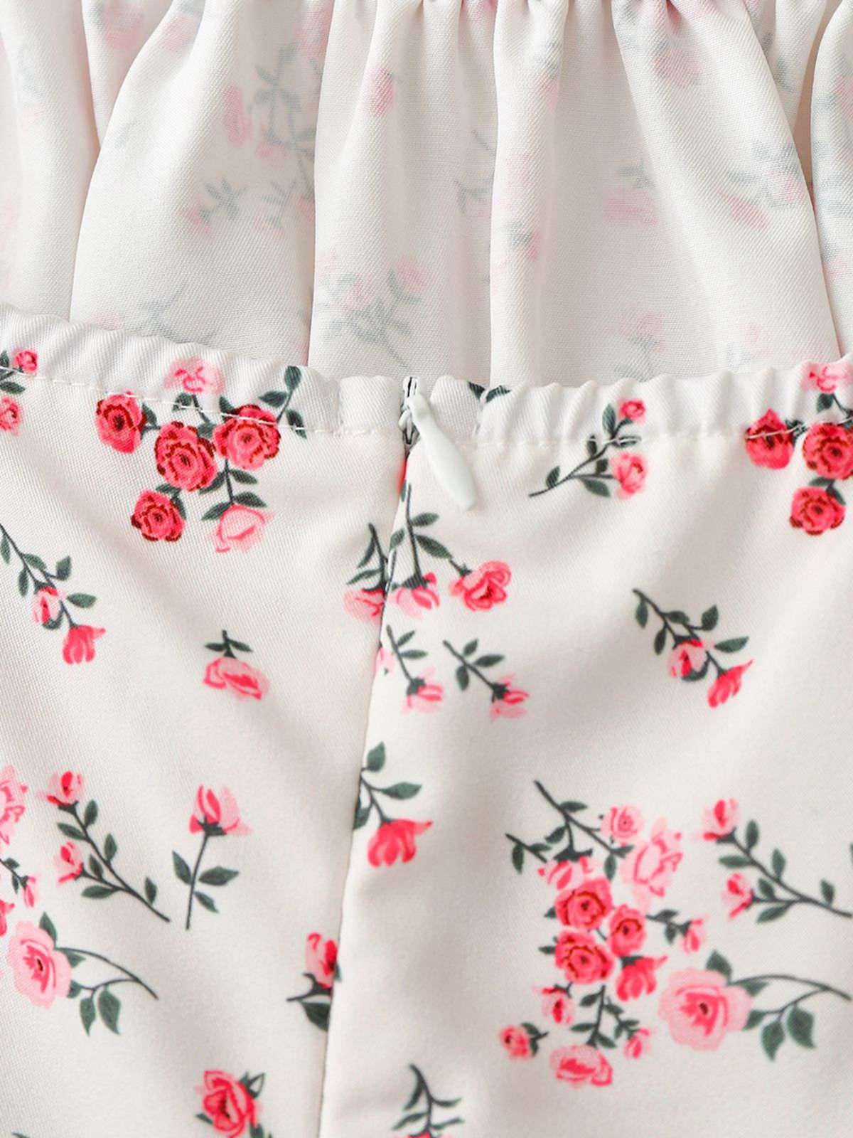 Robe Midi Bretelles Fleur Rose Années 1950 - Image 7