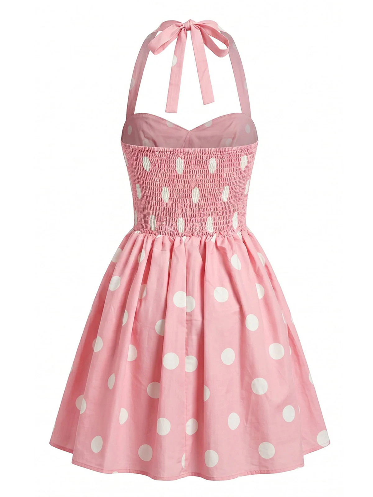 Robe Mini Floral Col Licou Évasé Blanc Années 1950 - Image 11