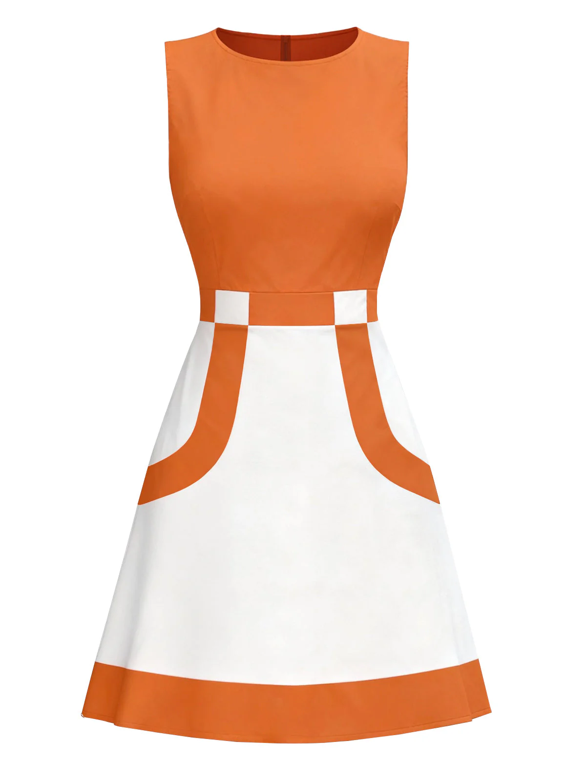 [Prévente] Robe Mod Sans Manches Blanc & Bleu Années 1960 - Image 3