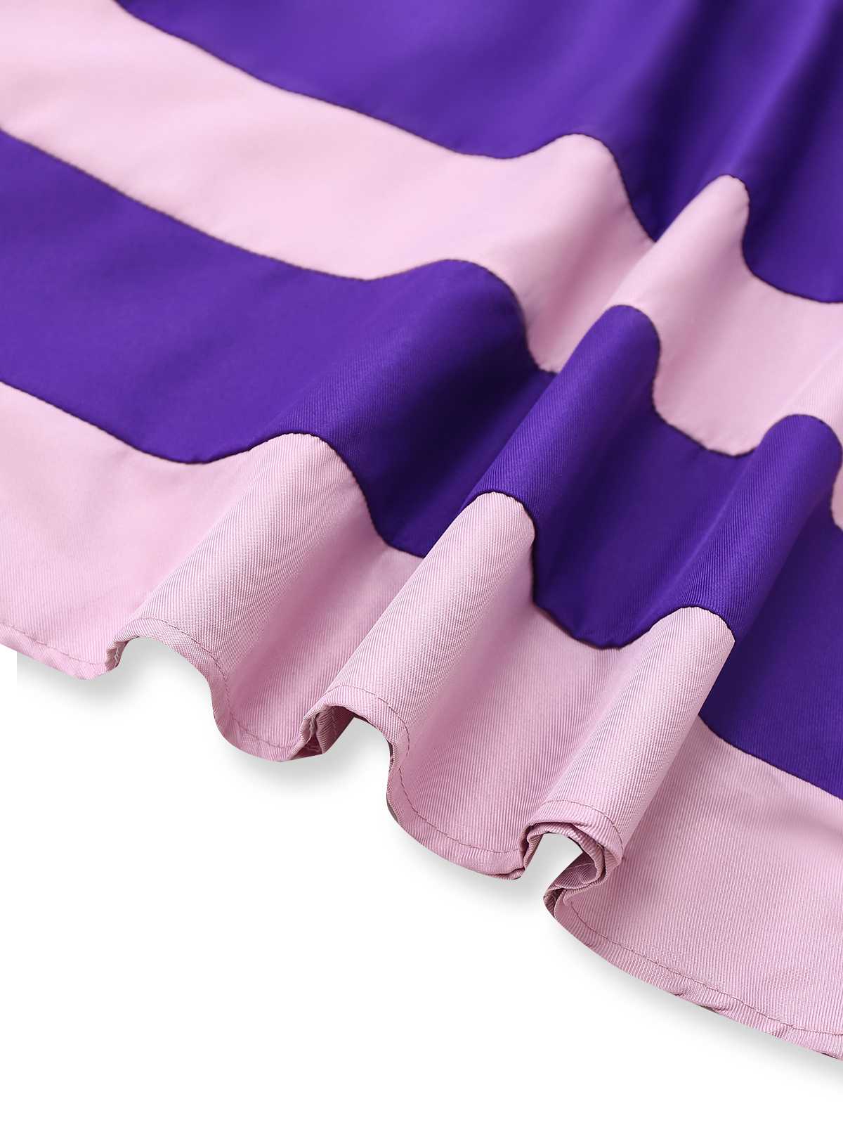 Robe Mod violette inspirée de Daphné des années 1960 avec foulard - Image 6