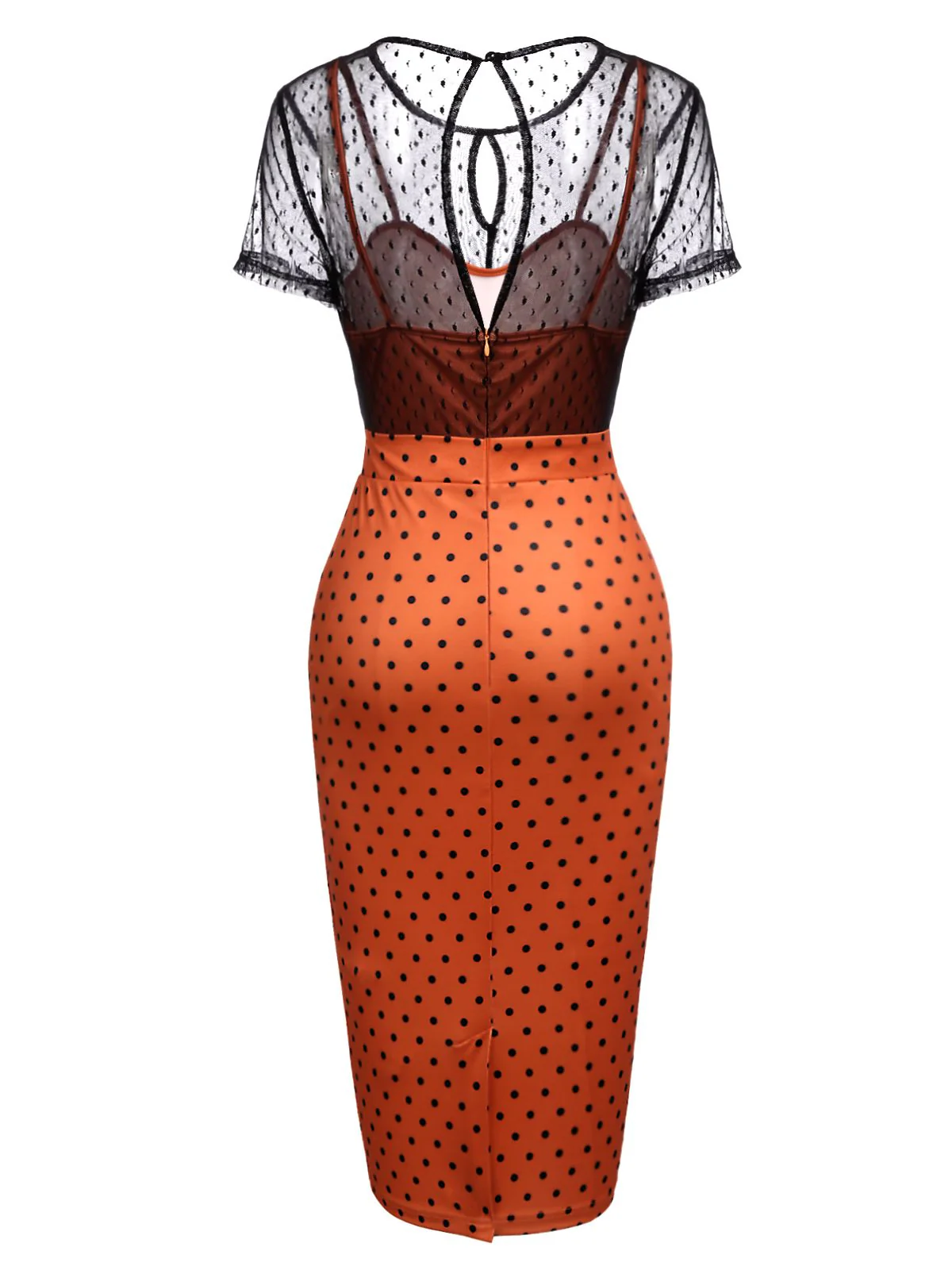 Robe moulante illusion orange des années 1960 - Image 4