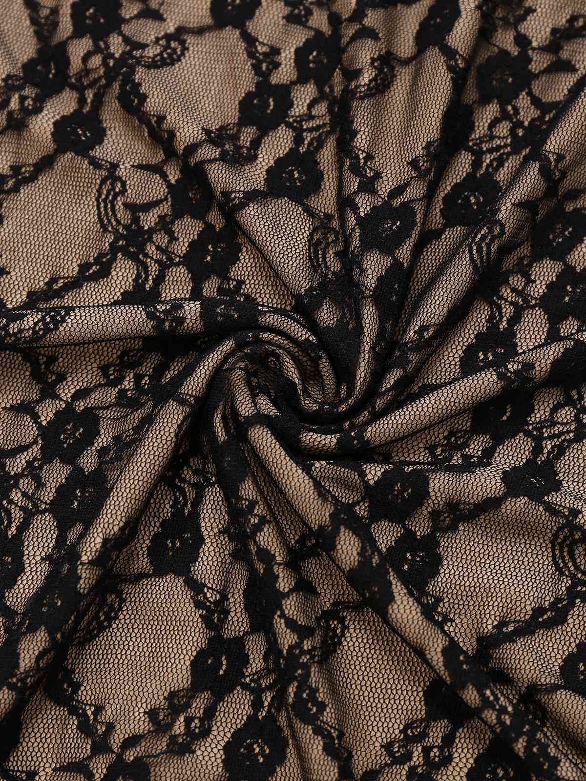 Robe moulante kaki à bretelles en dentelle années 1960 - Image 5