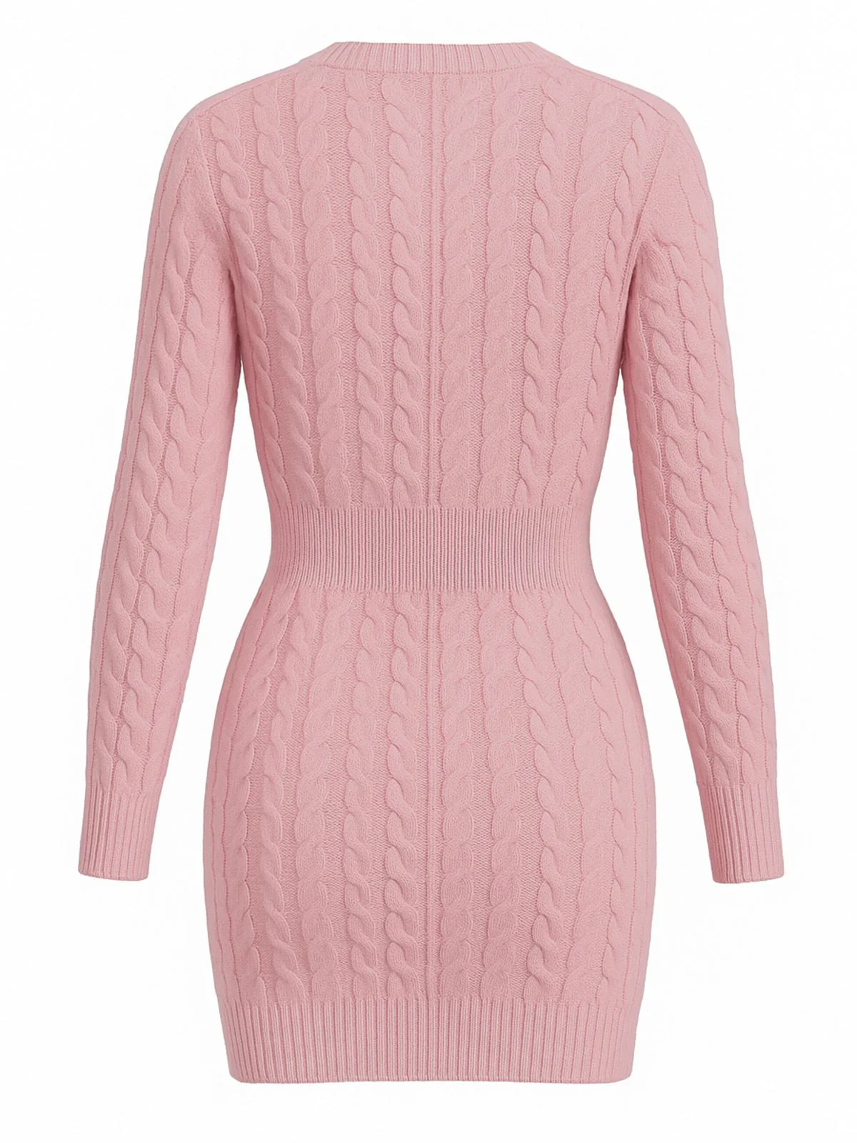 Robe moulante manches longues en maille torsadée des années 1960 - Image 3