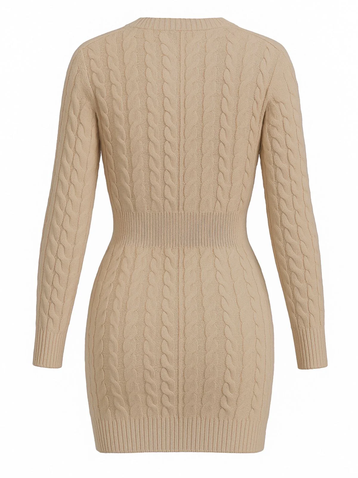 Robe moulante manches longues en maille torsadée des années 1960 - Image 6