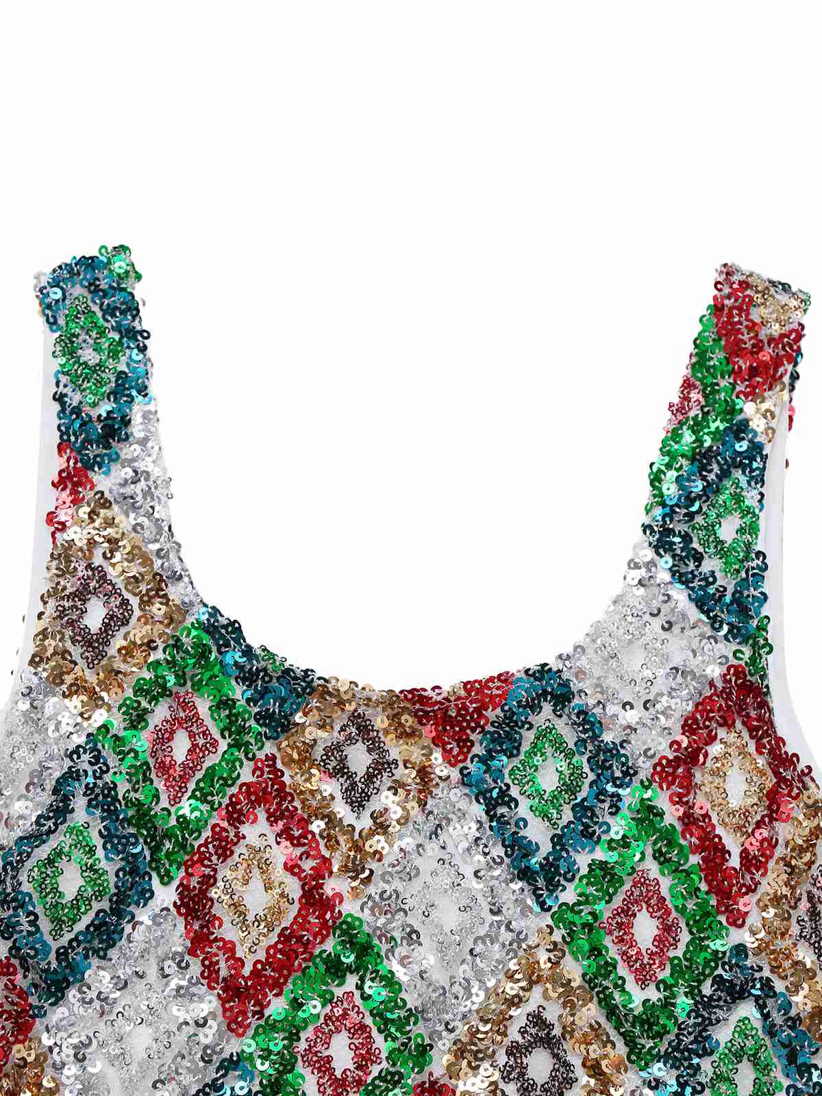 Robe moulante multicolore à paillettes Argyle des années 1970 - Image 3