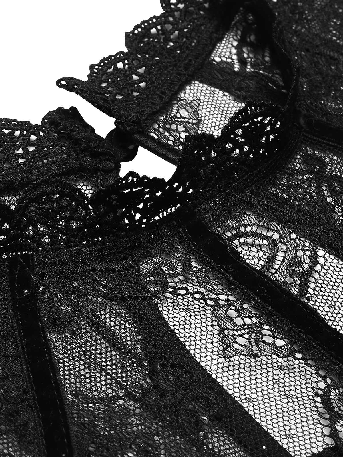 Robe moulante sans manches en dentelle noire des années 1960 - Image 4