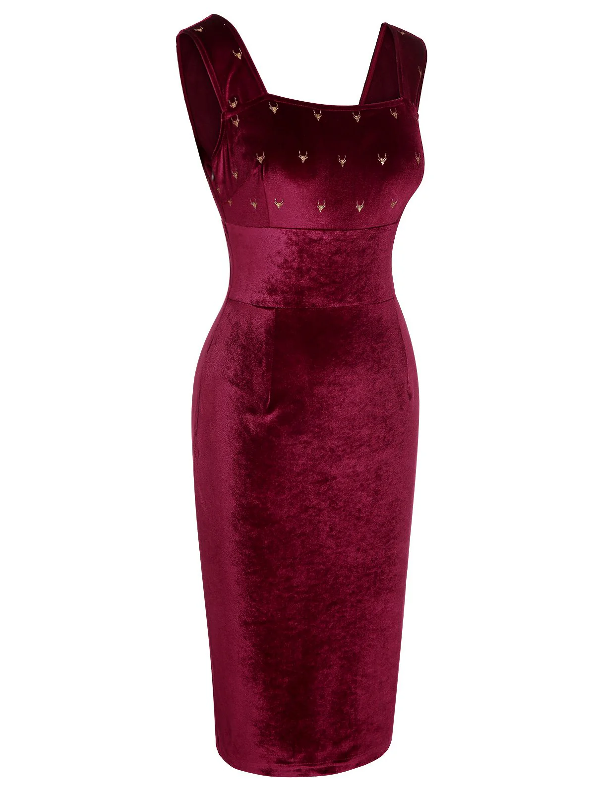 Robe à nœud en velours d'élan des années 1960 rouge vin - Image 4