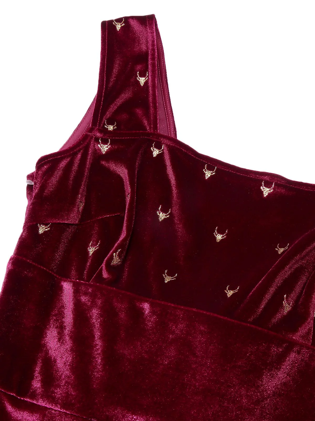 Robe à nœud en velours d'élan des années 1960 rouge vin - Image 6