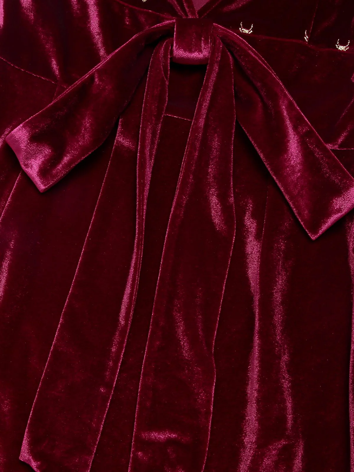 Robe à nœud en velours d'élan des années 1960 rouge vin - Image 7