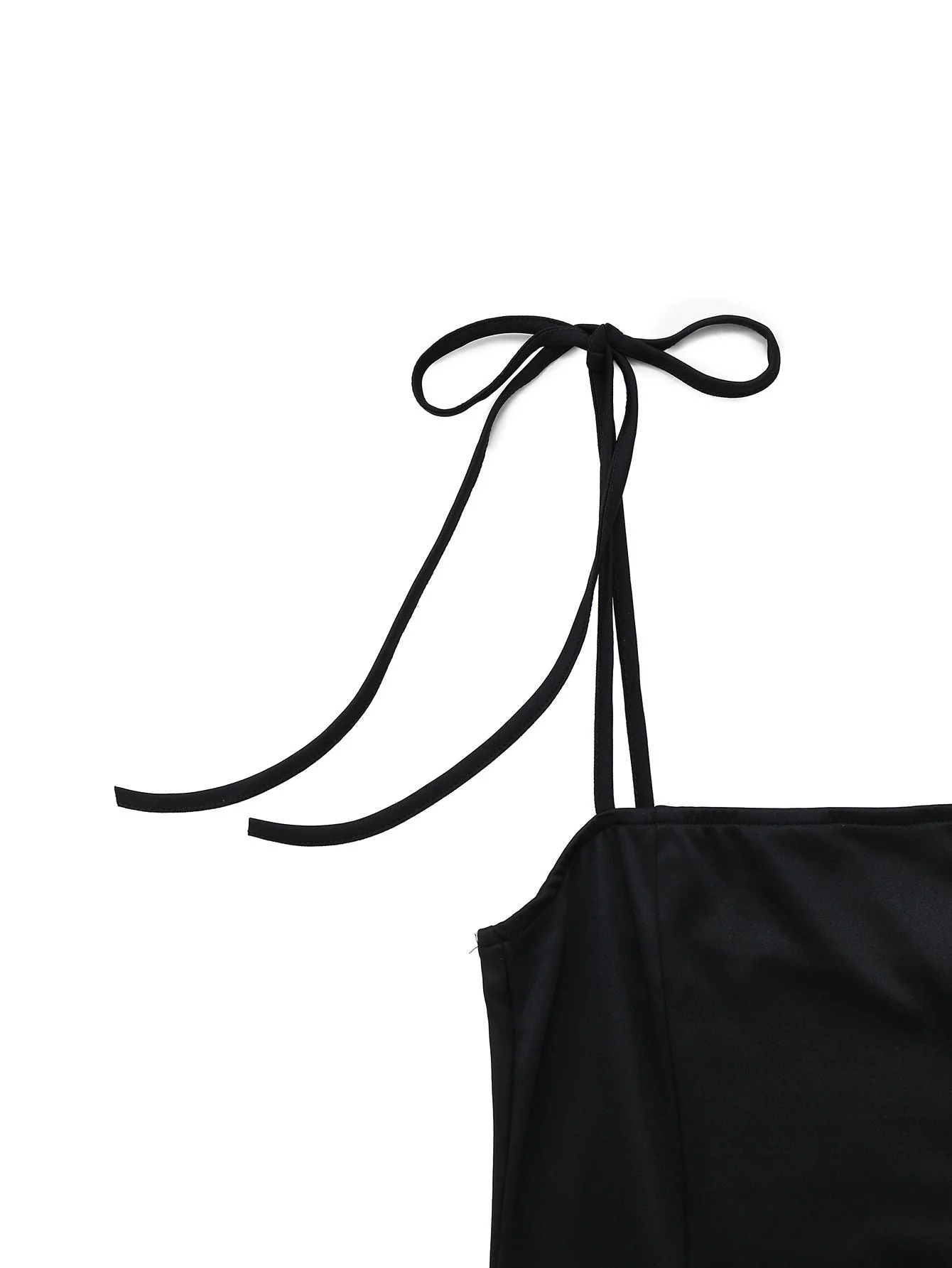 Robe noire à col carré et nœud papillon rouge années 60 - Image 5