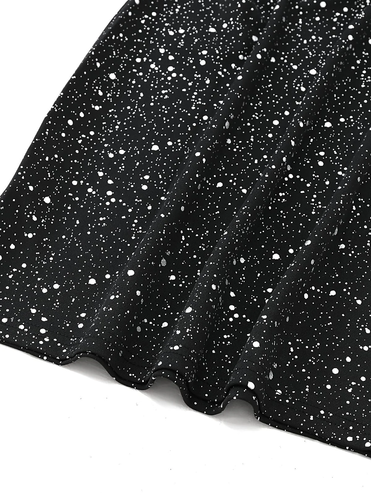 Robe noire en dentelle avec éclaboussures argentées métallisées années 1980 - Image 6