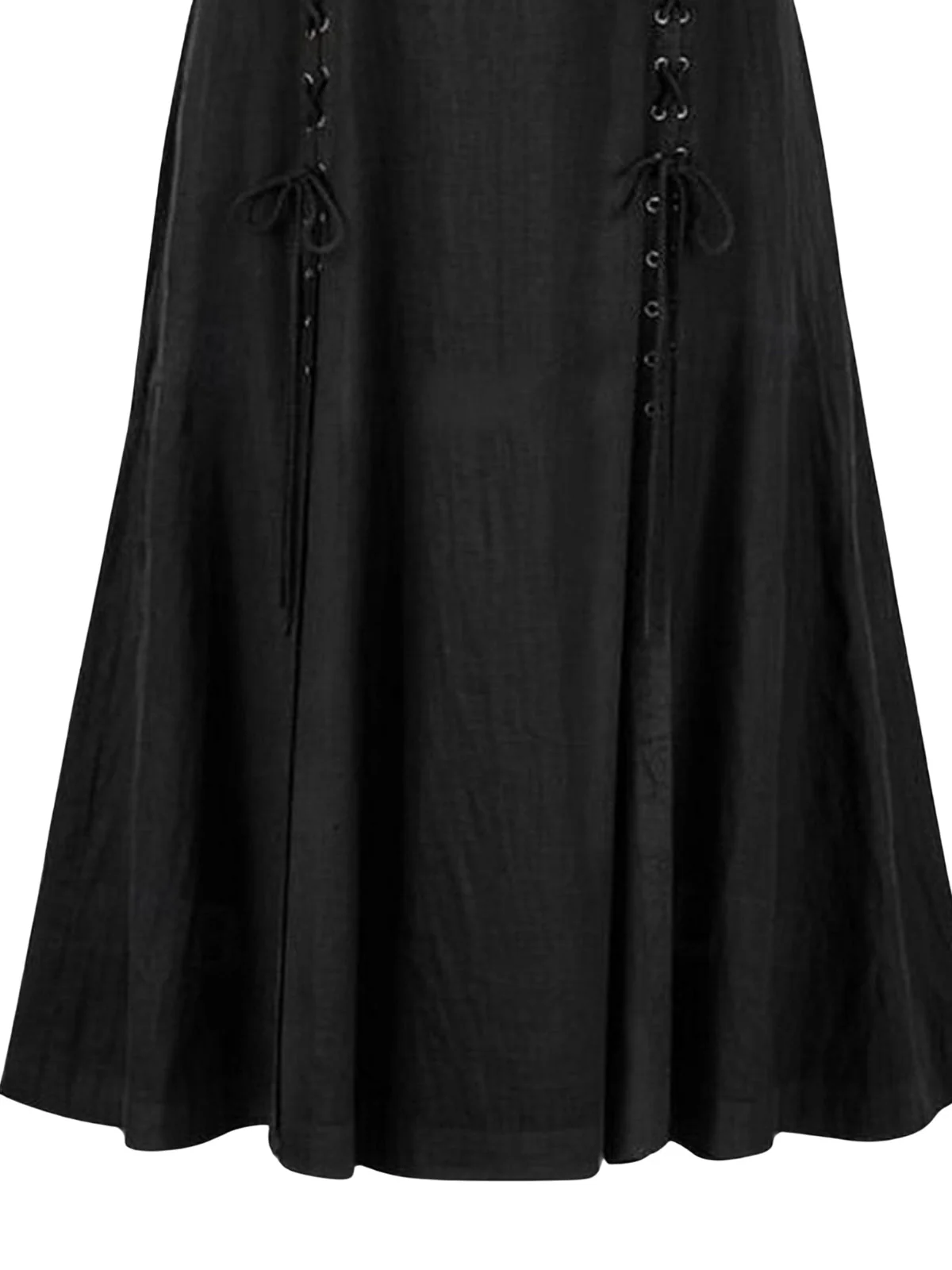 Robe noire fendue sans manches style Renaissance médiévale des années 1940 - Image 4