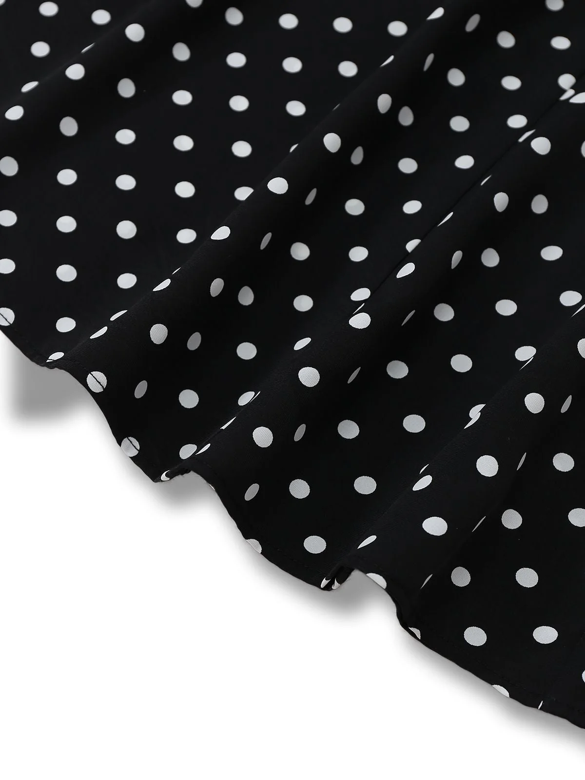 Robe noire à pois patchwork en dentelle manches évasées des années 1930 - Image 8