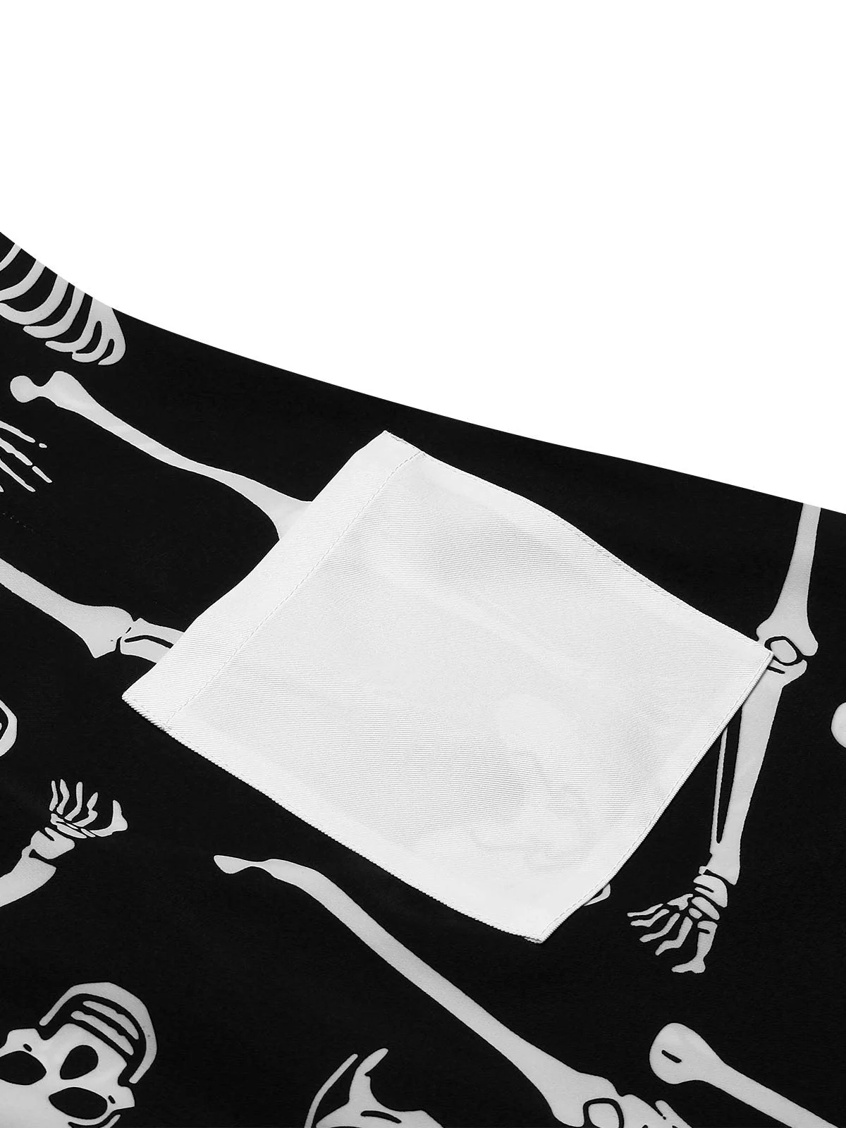 Robe noire à revers squelette Halloween des années 1960 - Image 7